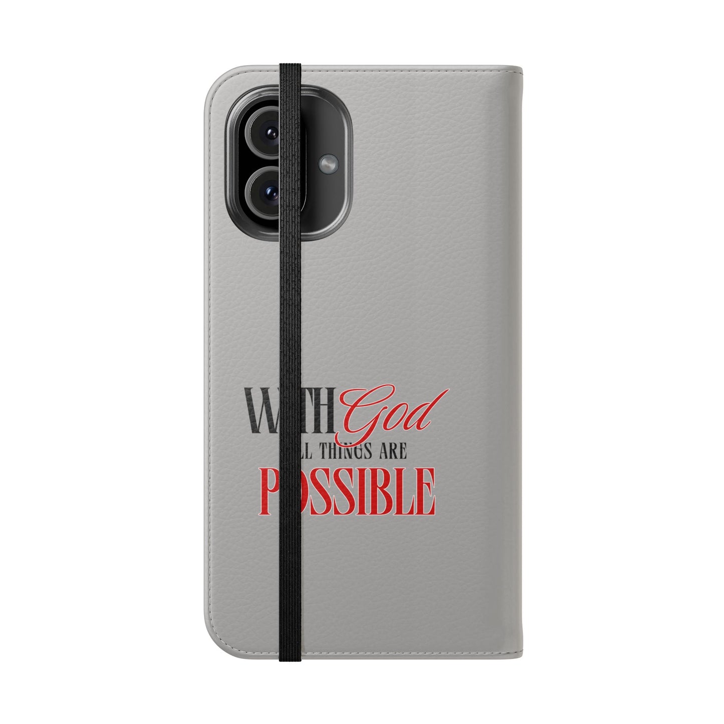 Inspirational Flip Case - "With God All Things Are Possible"