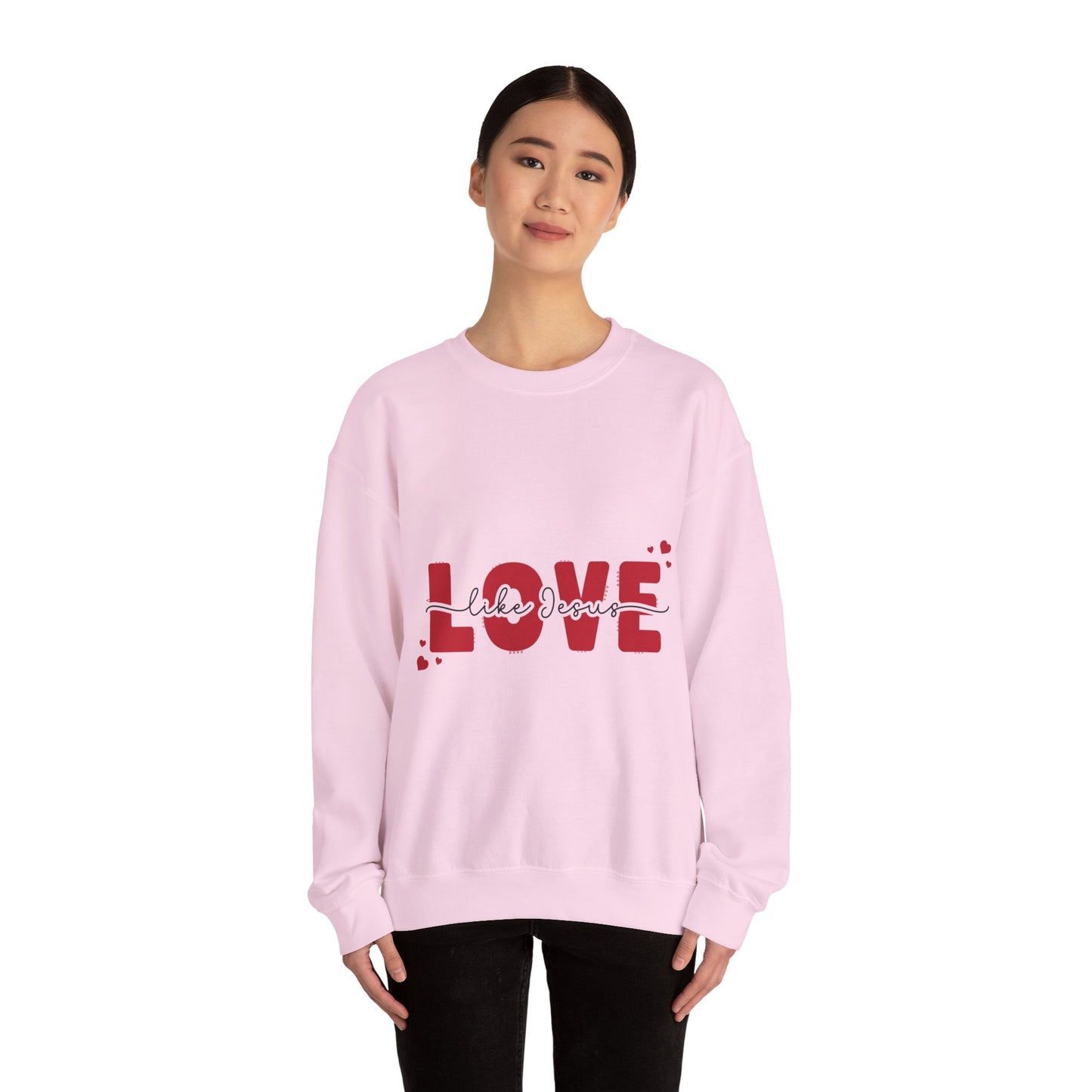 Love Like Jesus Crewneck Sweatshirt - Cozy Christian Apparel for Everyday Faith, Perfect for Gifts, Church Events, Valentine's Day