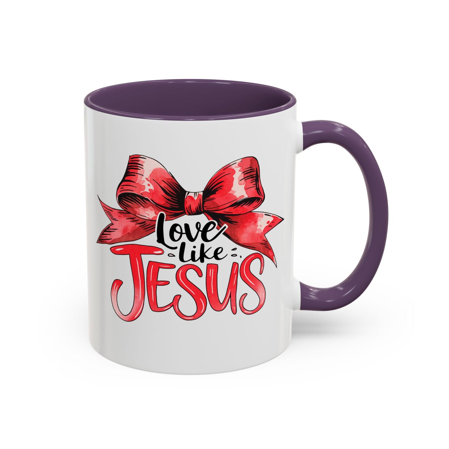 Love Like Jesus Accent Coffee Mug, Inspirational Gift, Unique Ceramic Mug, Christian Decor, Faith-Based Present, Daily Motivation