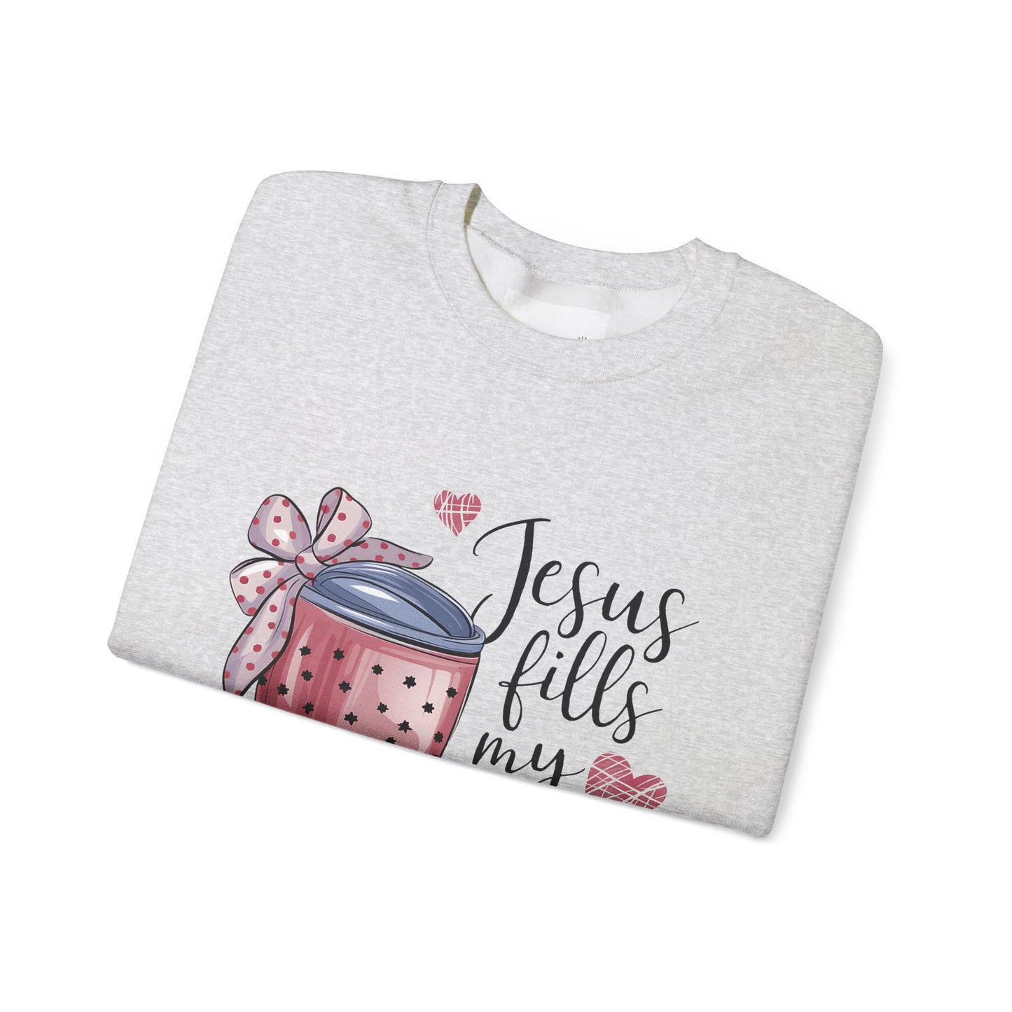 Inspirational Jesus Fills My Cup Sweatshirt, Cozy Christian Apparel, Faith-Based Gift, Religious Sweatshirt, Everyday Comfort