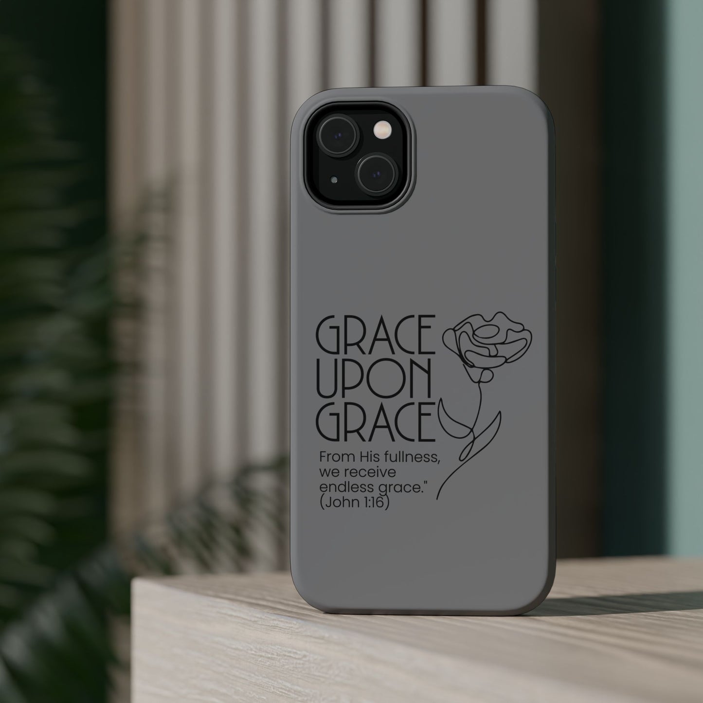 Inspirational Magnetic Phone Case - 'Grace Upon Grace' Design