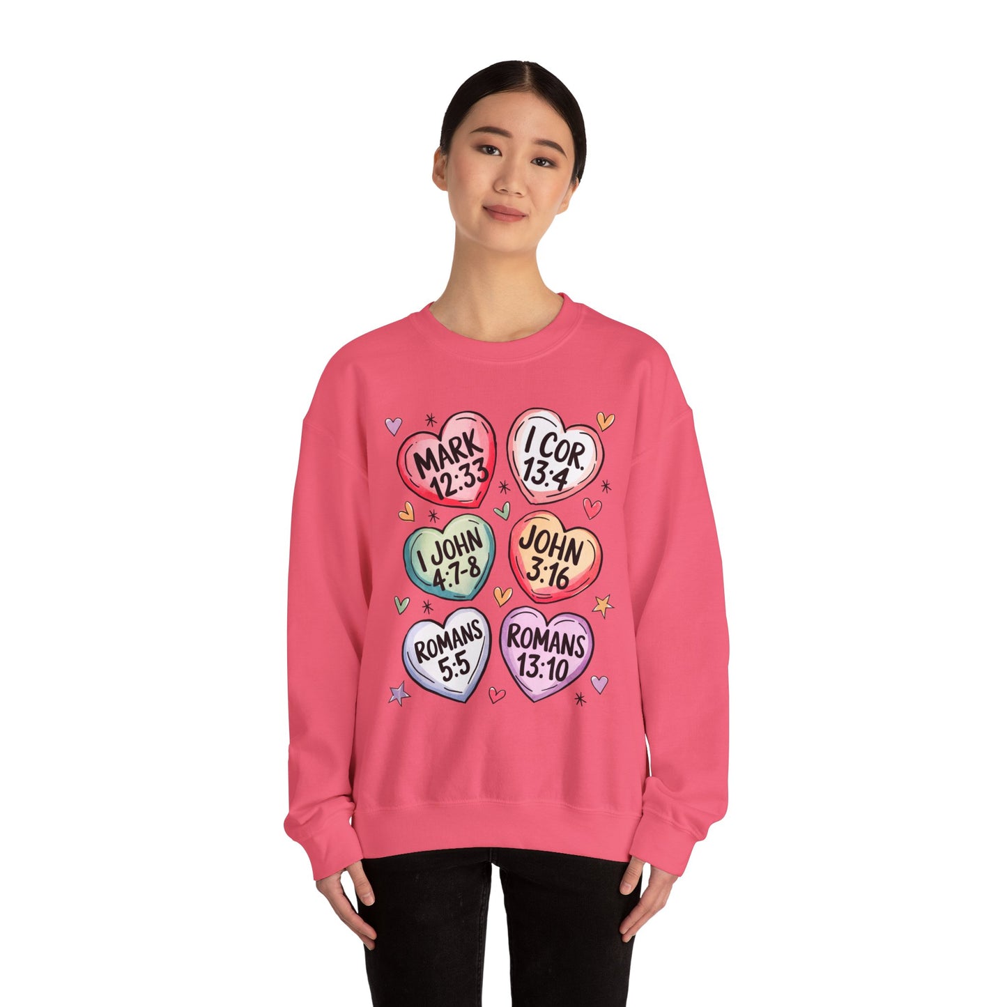 Faith & Love Crewneck Sweatshirt, Cozy Scripture Sweatshirt for Religious Gatherings, Inspirational Gift, Church Outing, Daily Comfort