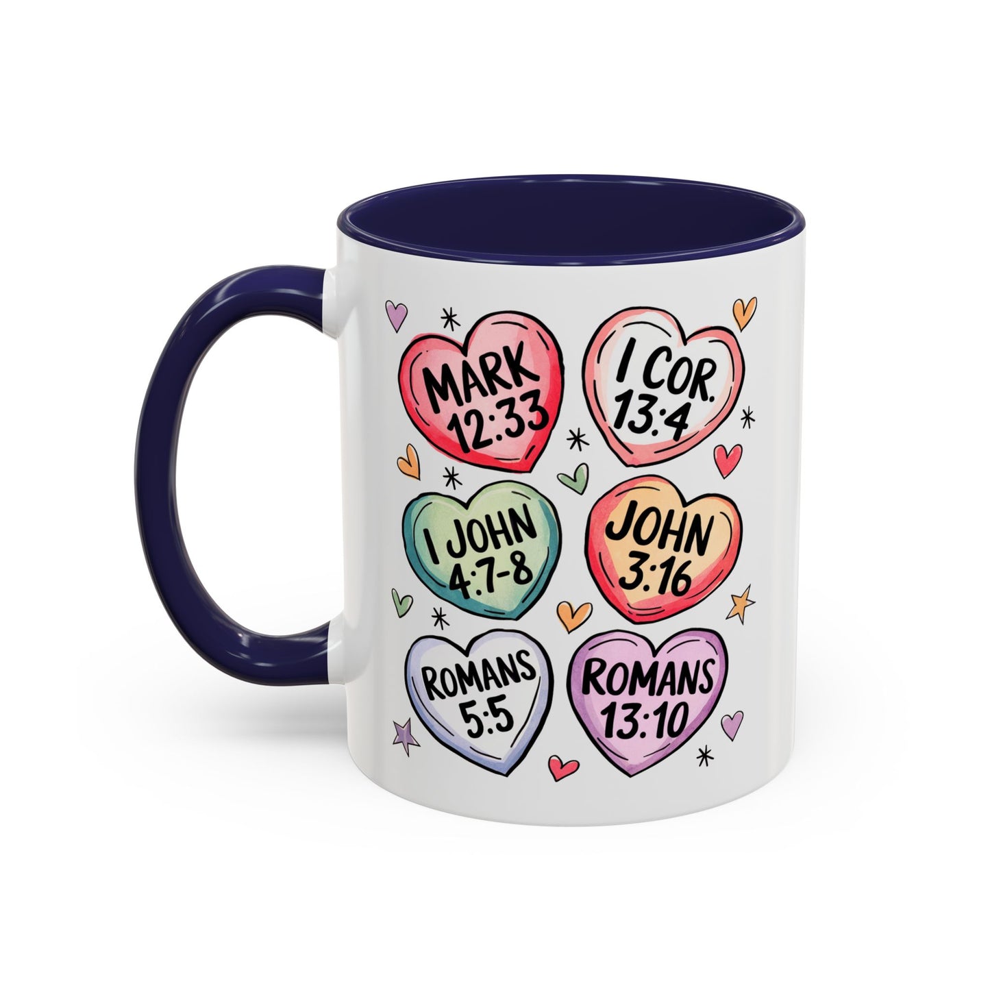 Colorful Bible Verse Coffee Mug | Cute Gift for Christians | Inspirational Drinkware | Heart Design | Faith-Based Tea Cups, Religious Gifts,