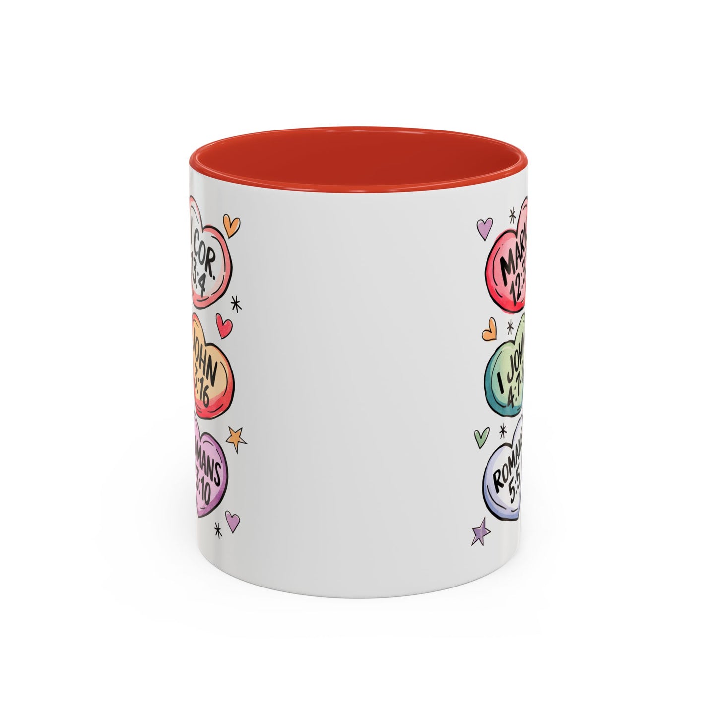 Colorful Bible Verse Coffee Mug | Cute Gift for Christians | Inspirational Drinkware | Heart Design | Faith-Based Tea Cups, Religious Gifts,
