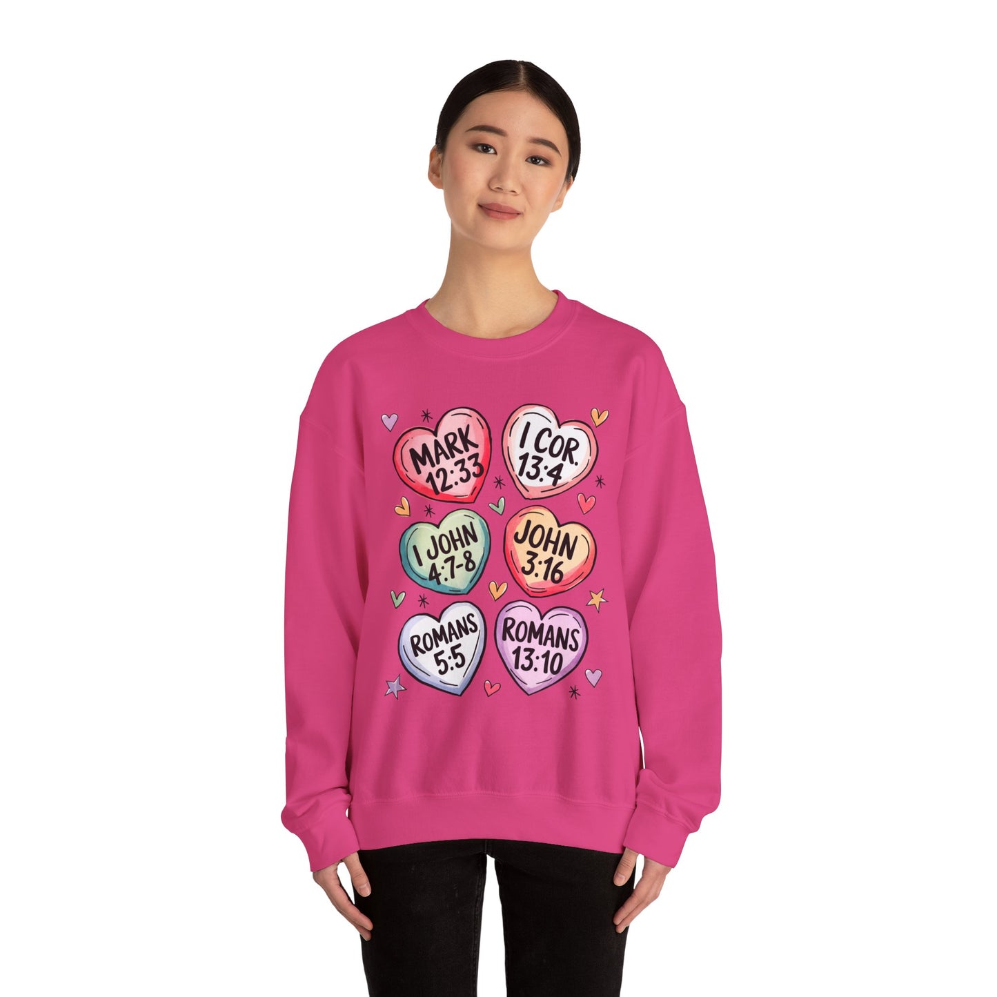 Faith & Love Crewneck Sweatshirt, Cozy Scripture Sweatshirt for Religious Gatherings, Inspirational Gift, Church Outing, Daily Comfort