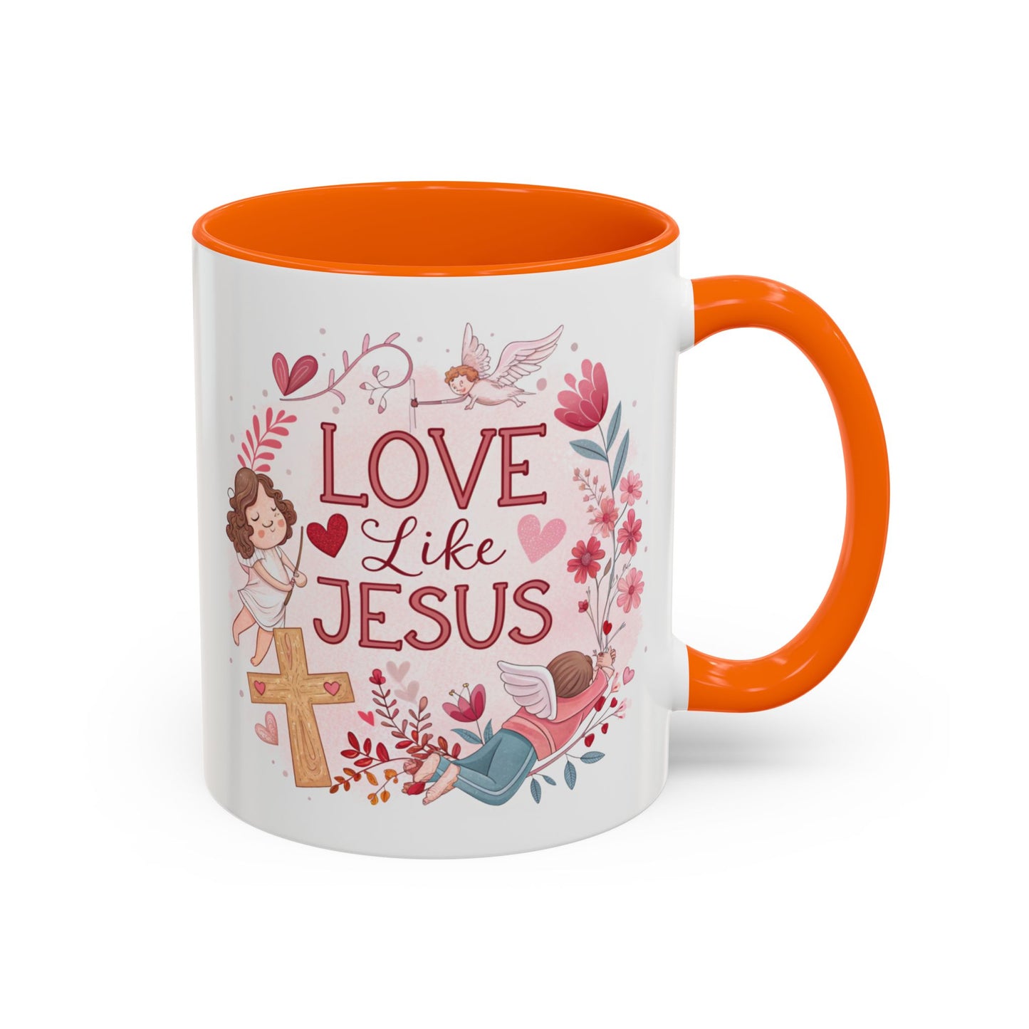 Inspirational Accent Coffee Mug - "Love Like Jesus" Design, Motivational Gift for Christians, Religious Home Decor, Unique Coffee Lover's