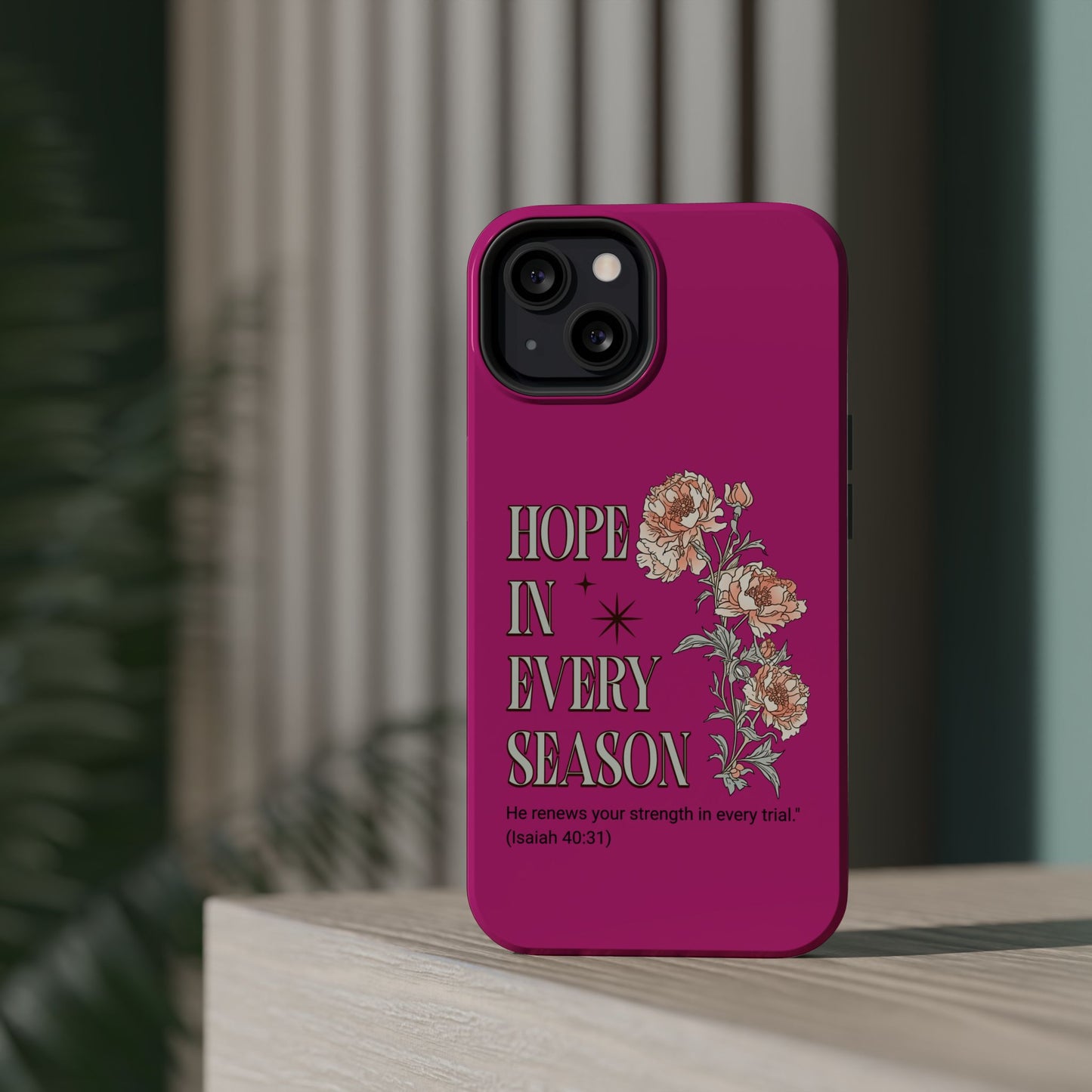 Inspirational Floral Magnetic Tough Case - "Hope in Every Season"