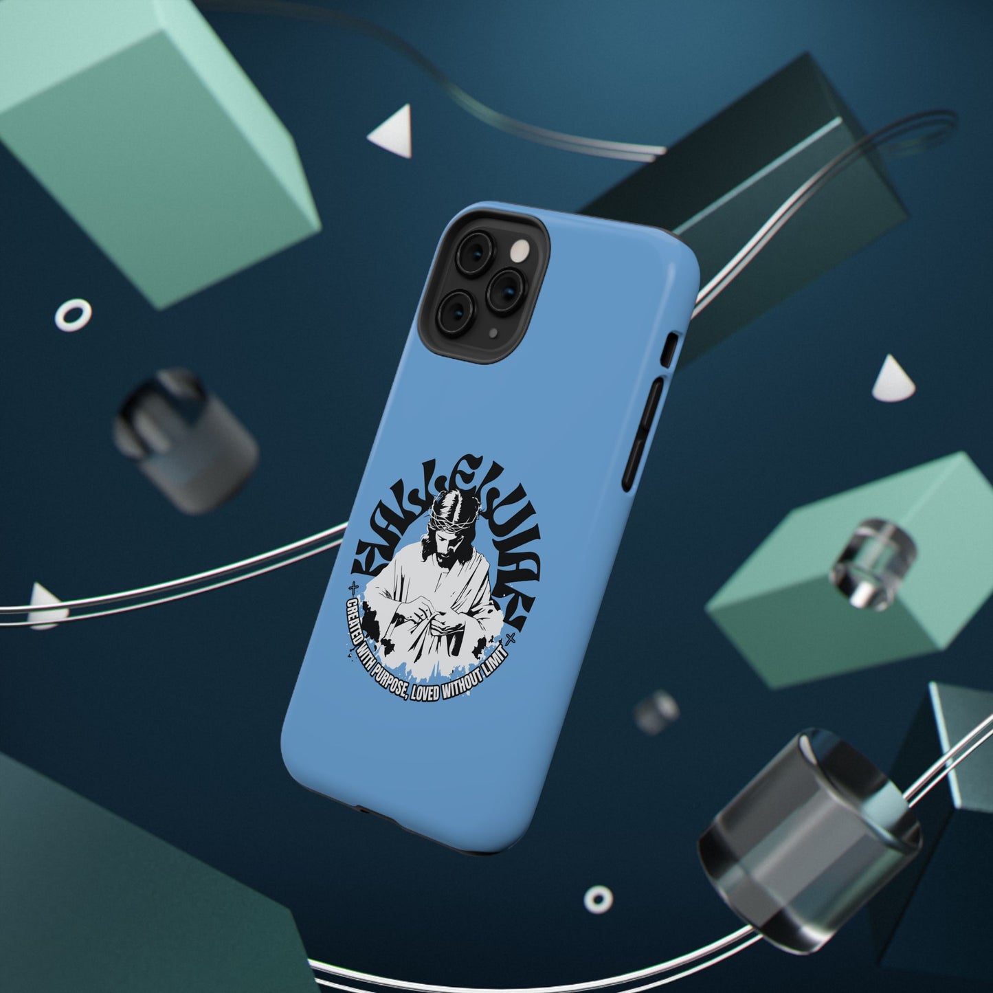 Durable Impact-Resistant Phone Case - 'Created with Purpose, Loved Without Limits' Design
