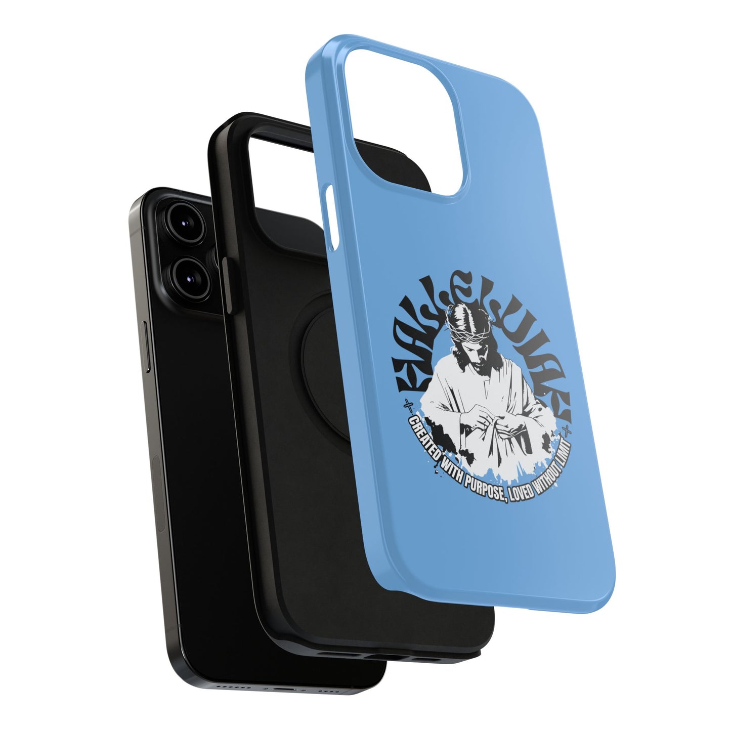 Durable Impact-Resistant Phone Case - 'Created with Purpose, Loved Without Limits' Design
