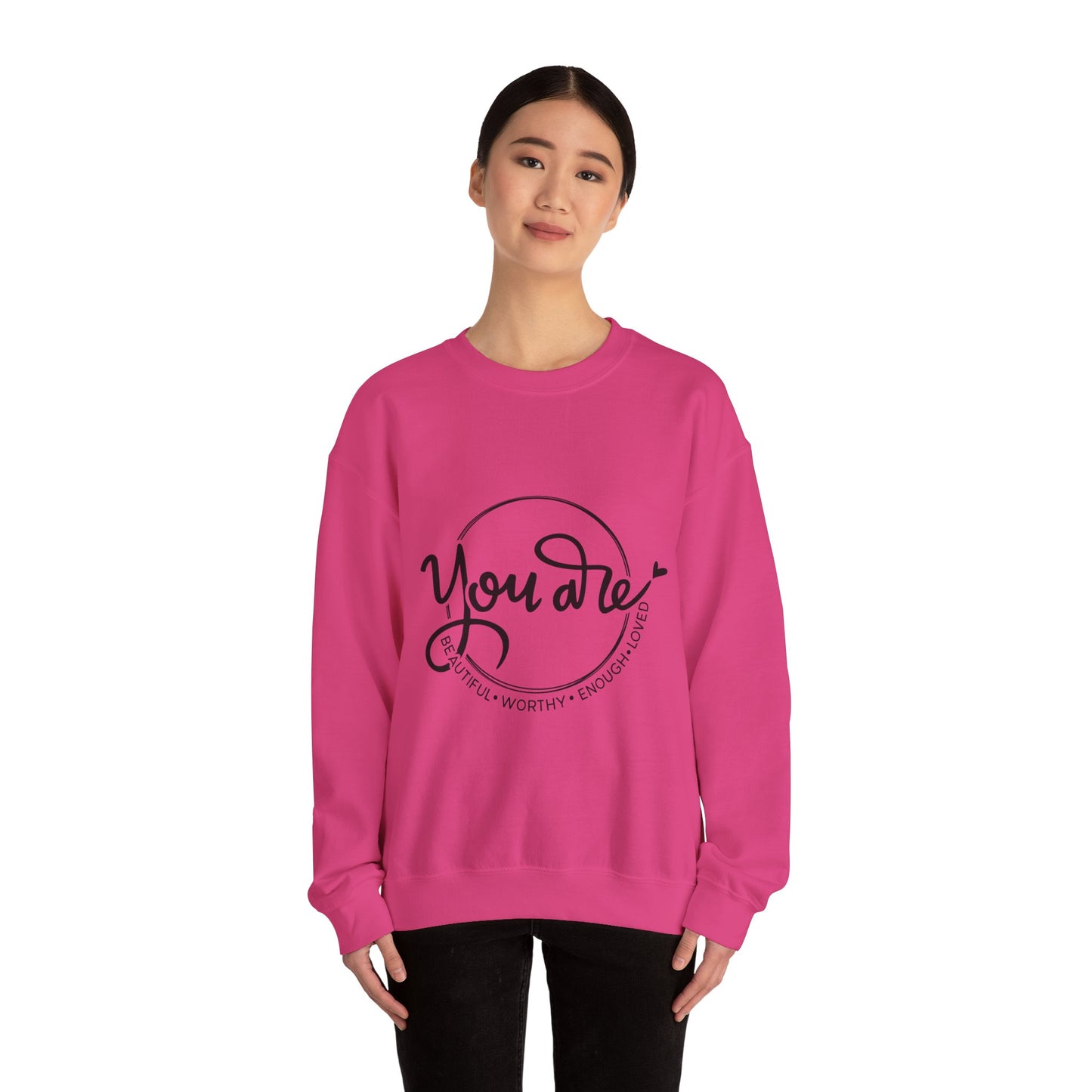 You Are Beautiful Crewneck Sweatshirt, Motivational Sweatshirt, Gifts for Her, Self-Love Apparel, Inspirational Clothing