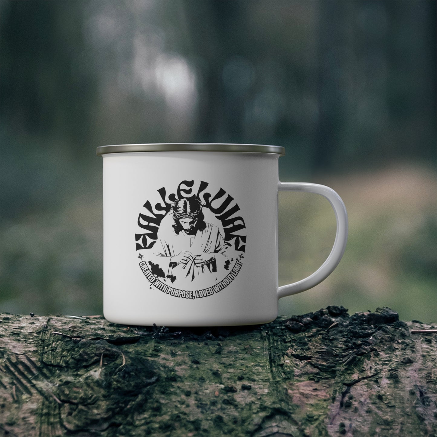 Inspirational Enamel Camping Mug - Perfect for Outdoor Adventures & Spiritual Reflection