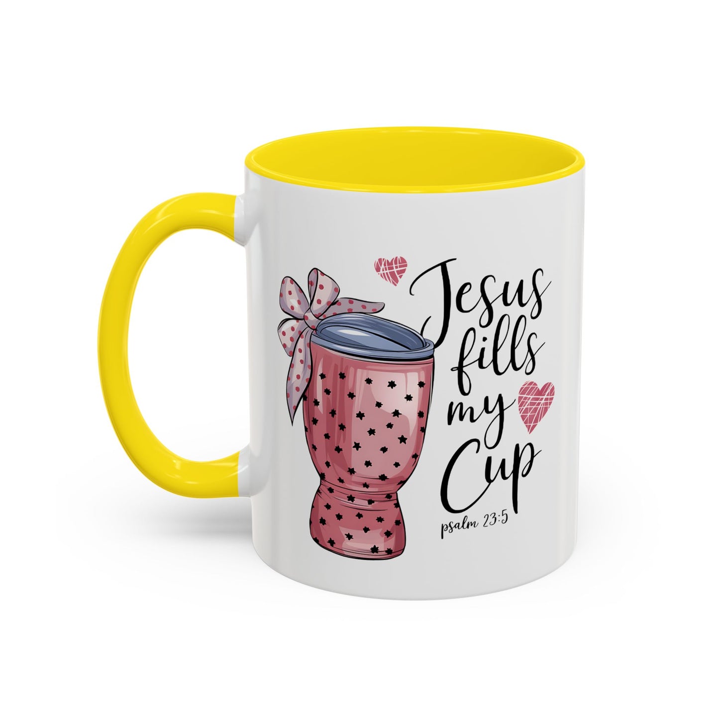 Inspirational Coffee Mug, Stylish Pink Polka Dot Design, Perfect for Christian Gifts, Motivational Drinkware, Home & Office Decor