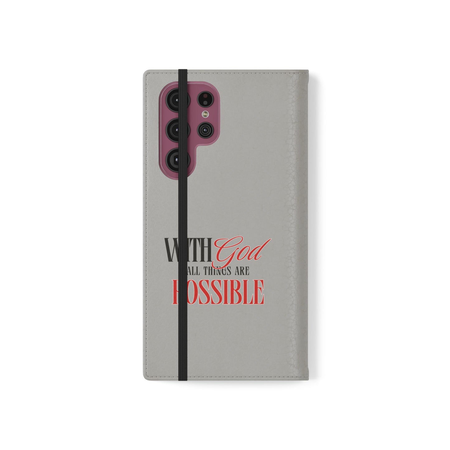 Inspirational Flip Case - "With God All Things Are Possible"