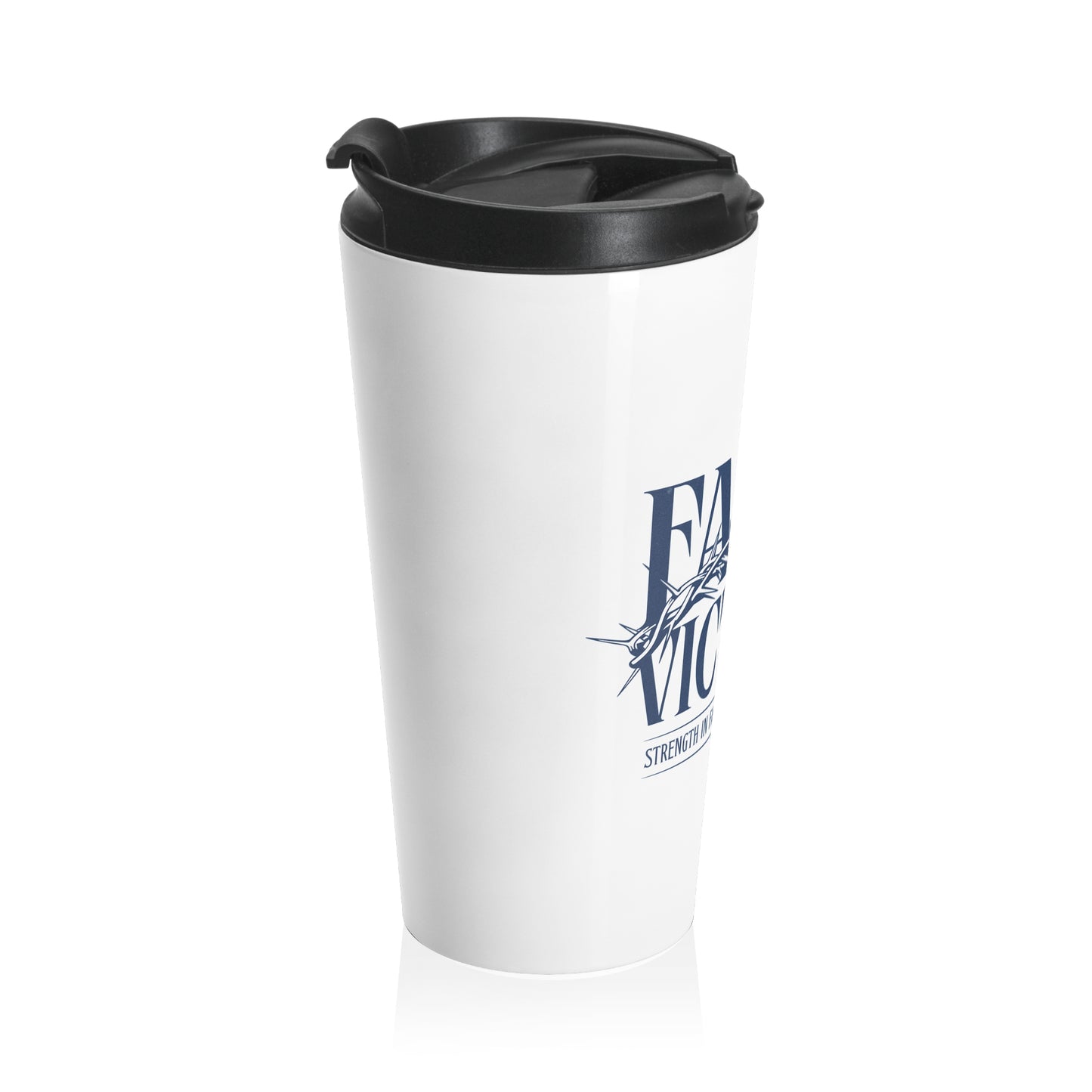Inspirational Faith Travel Mug - Stainless Steel with 'Faith in Faith, Power in Prayer' Design