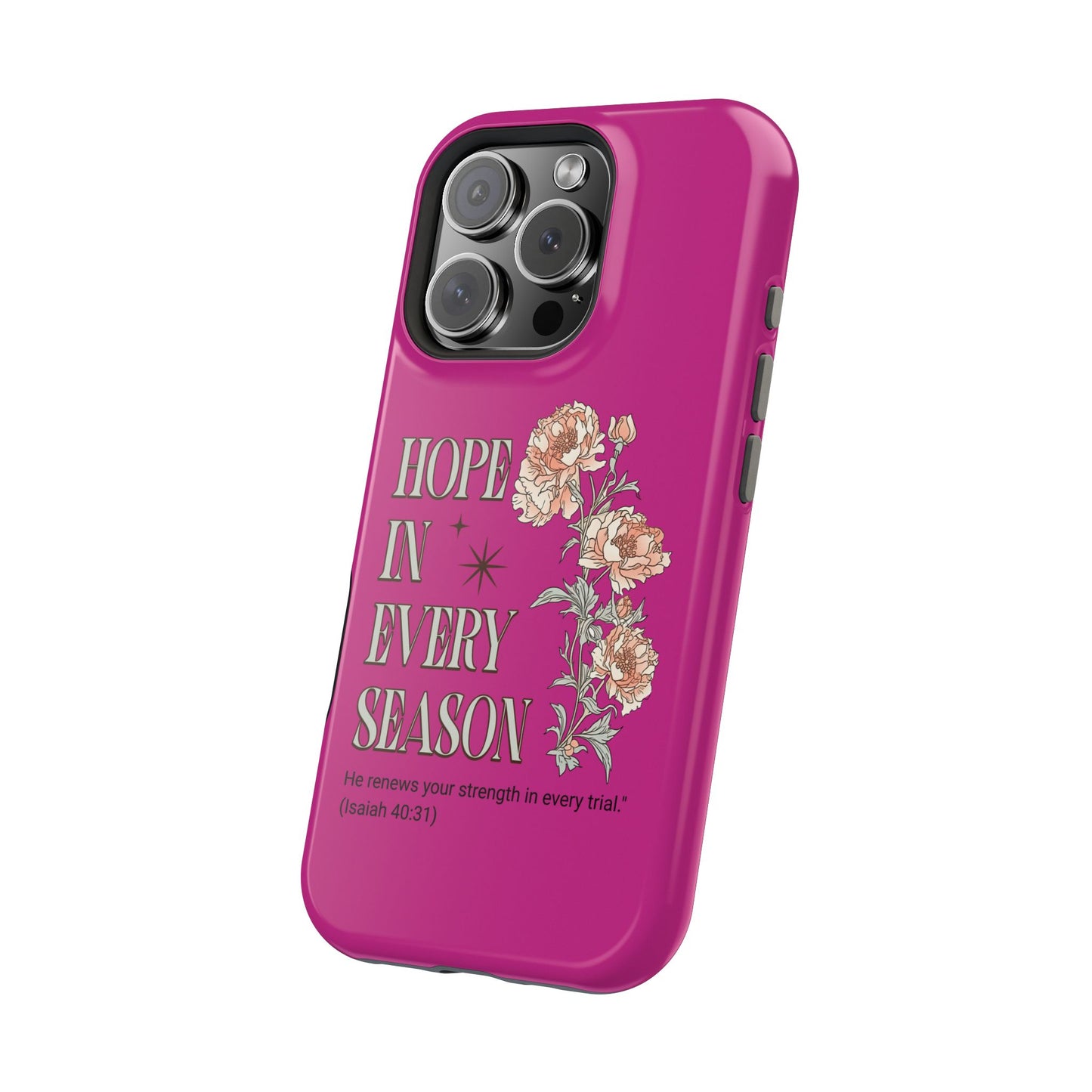 Inspirational Floral Magnetic Tough Case - "Hope in Every Season"