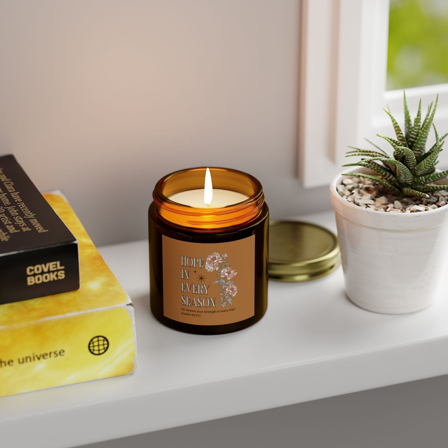 Hope in Every Season Scented Candle, Cozy Home Decor for Relaxation, Gift for Friends, Inspirational Candle, Self-Care Item, 4oz 9oz