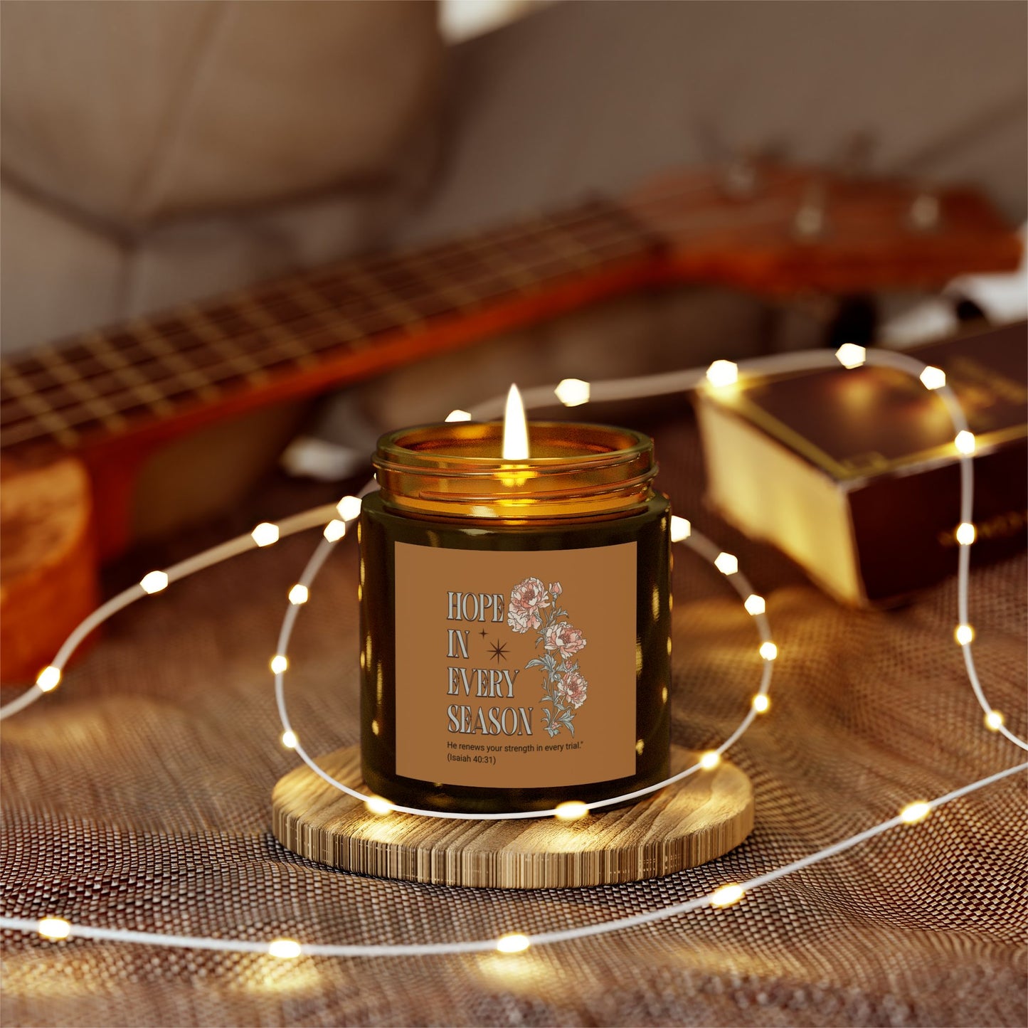 Hope in Every Season Scented Candle, Cozy Home Decor for Relaxation, Gift for Friends, Inspirational Candle, Self-Care Item, 4oz 9oz
