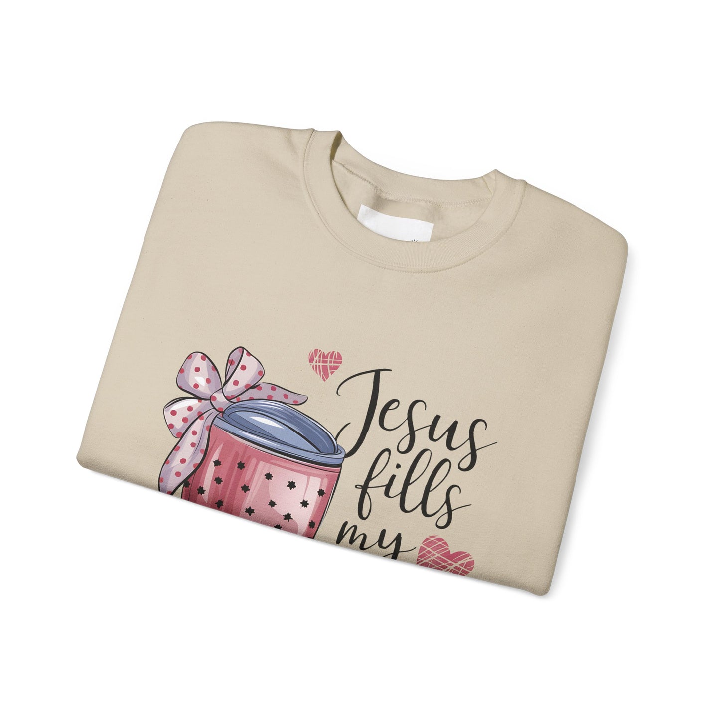 Inspirational Jesus Fills My Cup Sweatshirt, Cozy Christian Apparel, Faith-Based Gift, Religious Sweatshirt, Everyday Comfort