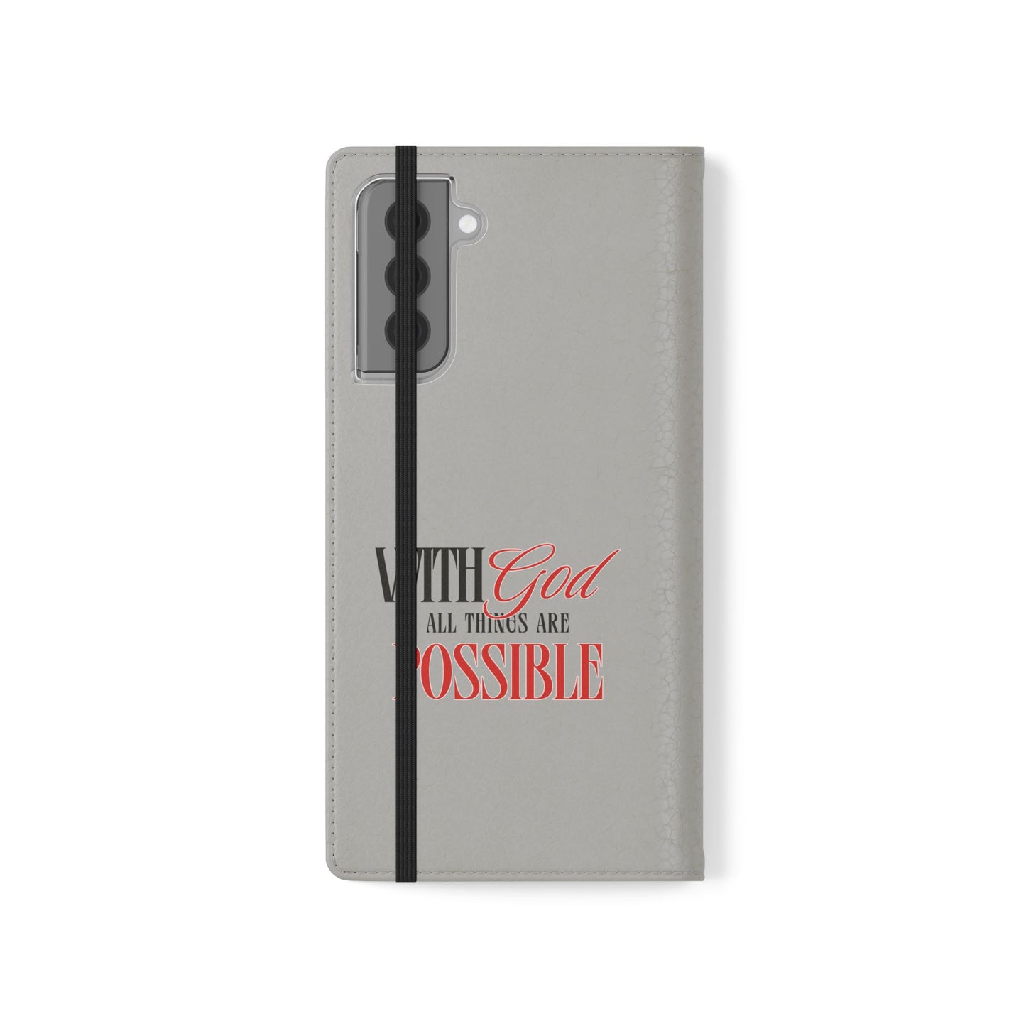 Inspirational Flip Case - "With God All Things Are Possible"