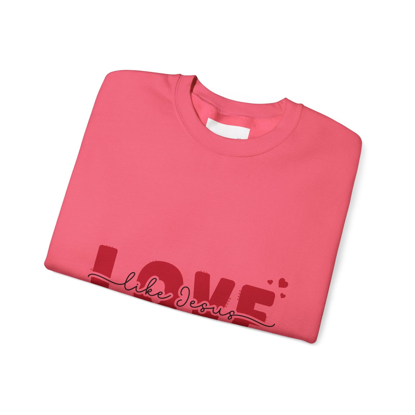 Love Like Jesus Crewneck Sweatshirt - Cozy Christian Apparel for Everyday Faith, Perfect for Gifts, Church Events, Valentine's Day