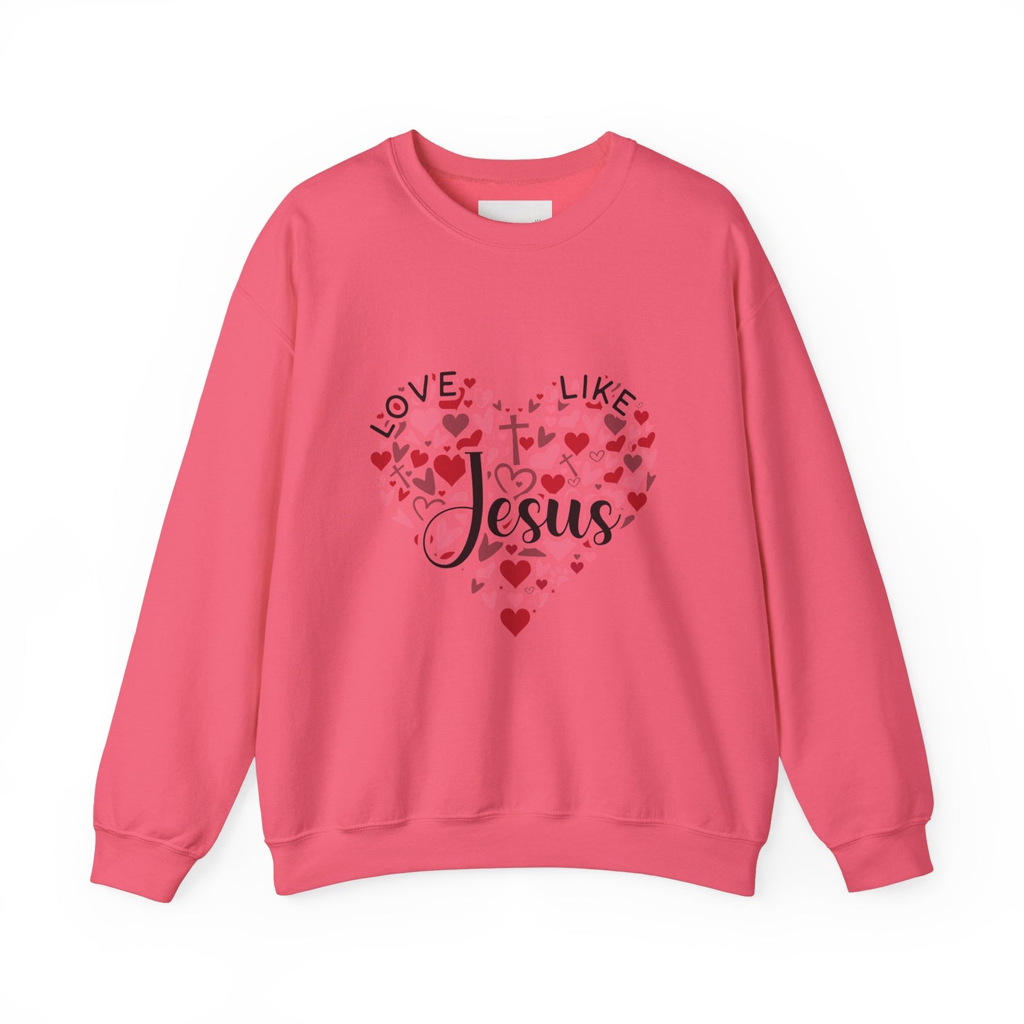 Love Like Jesus Crewneck Sweatshirt Faith Fashion, Religious Apparel, Christian Gifts, Heart Design, Cozy Casual Wear, Perfect for
