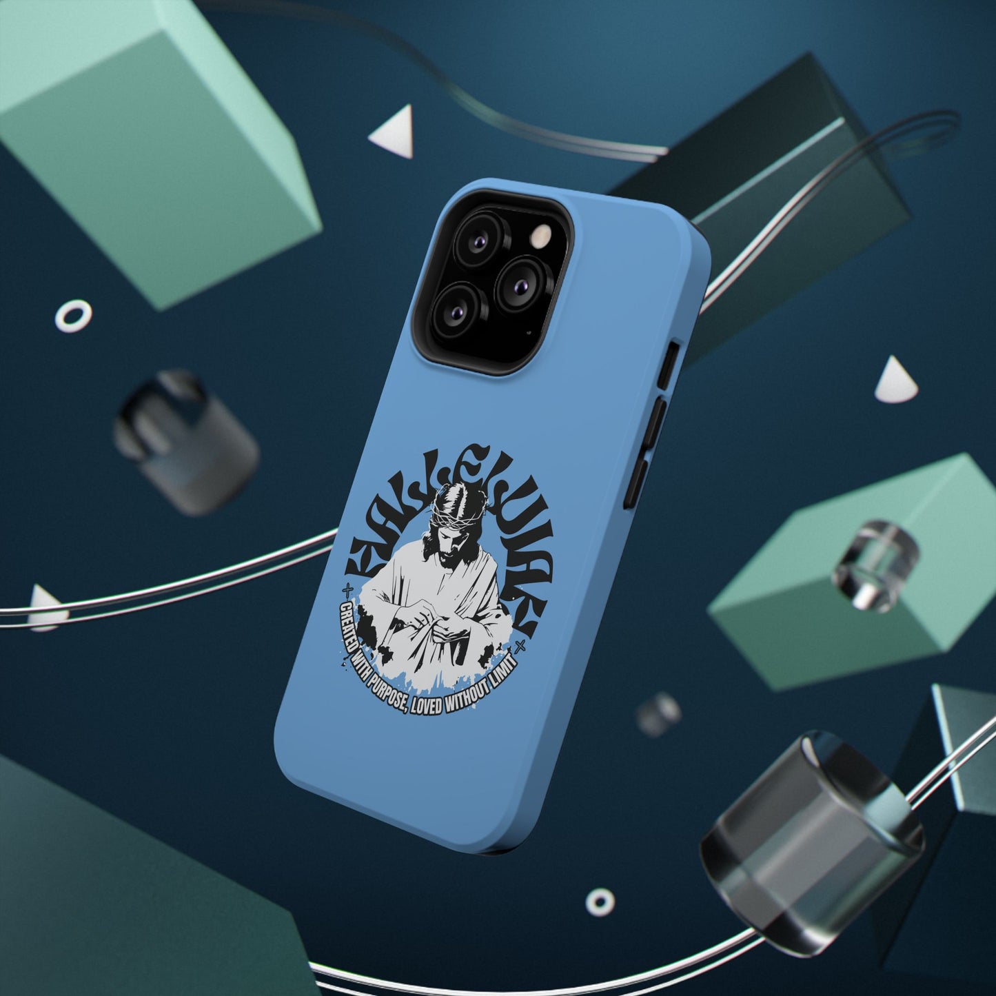 Durable Impact-Resistant Phone Case - 'Created with Purpose, Loved Without Limits' Design