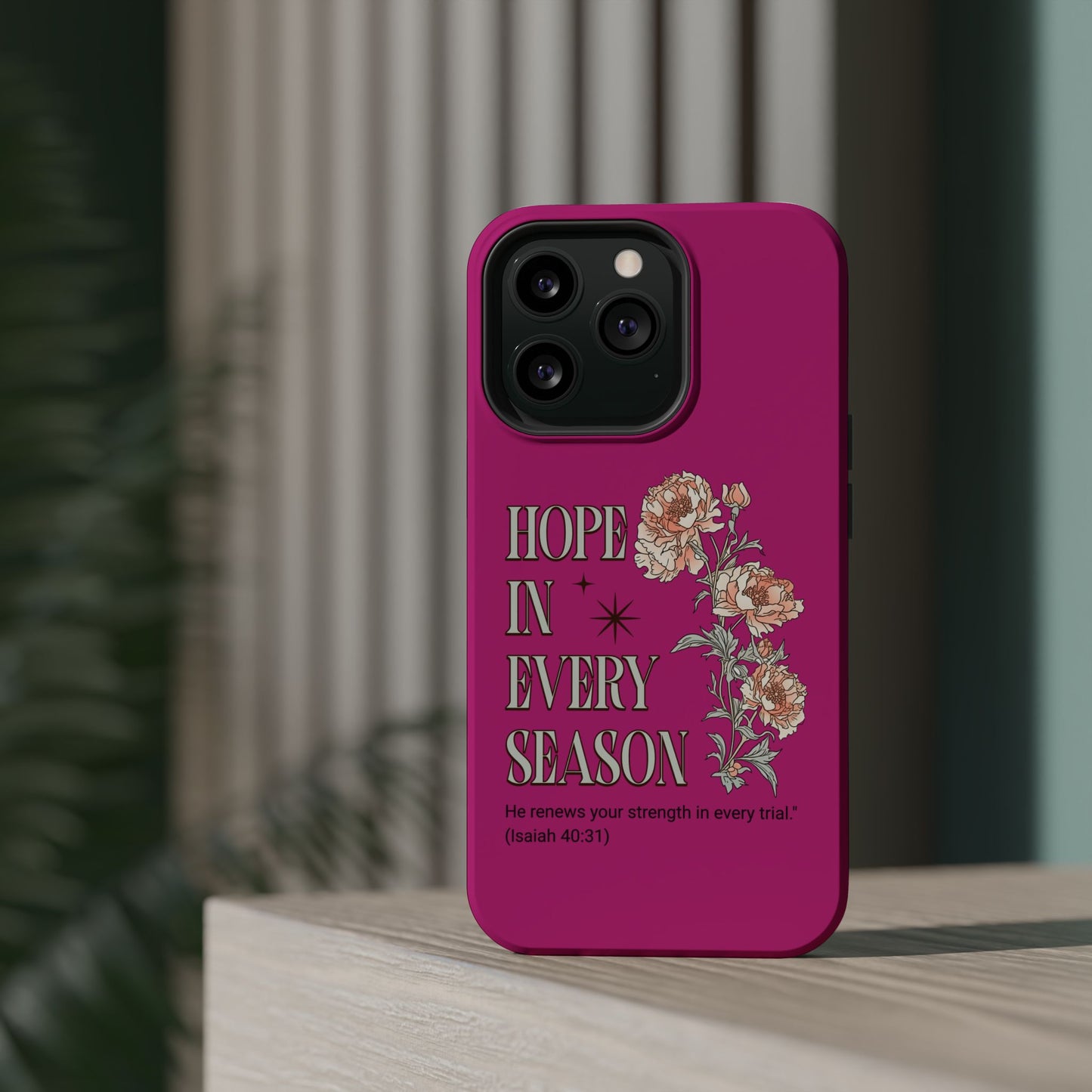 Inspirational Floral Magnetic Tough Case - "Hope in Every Season"