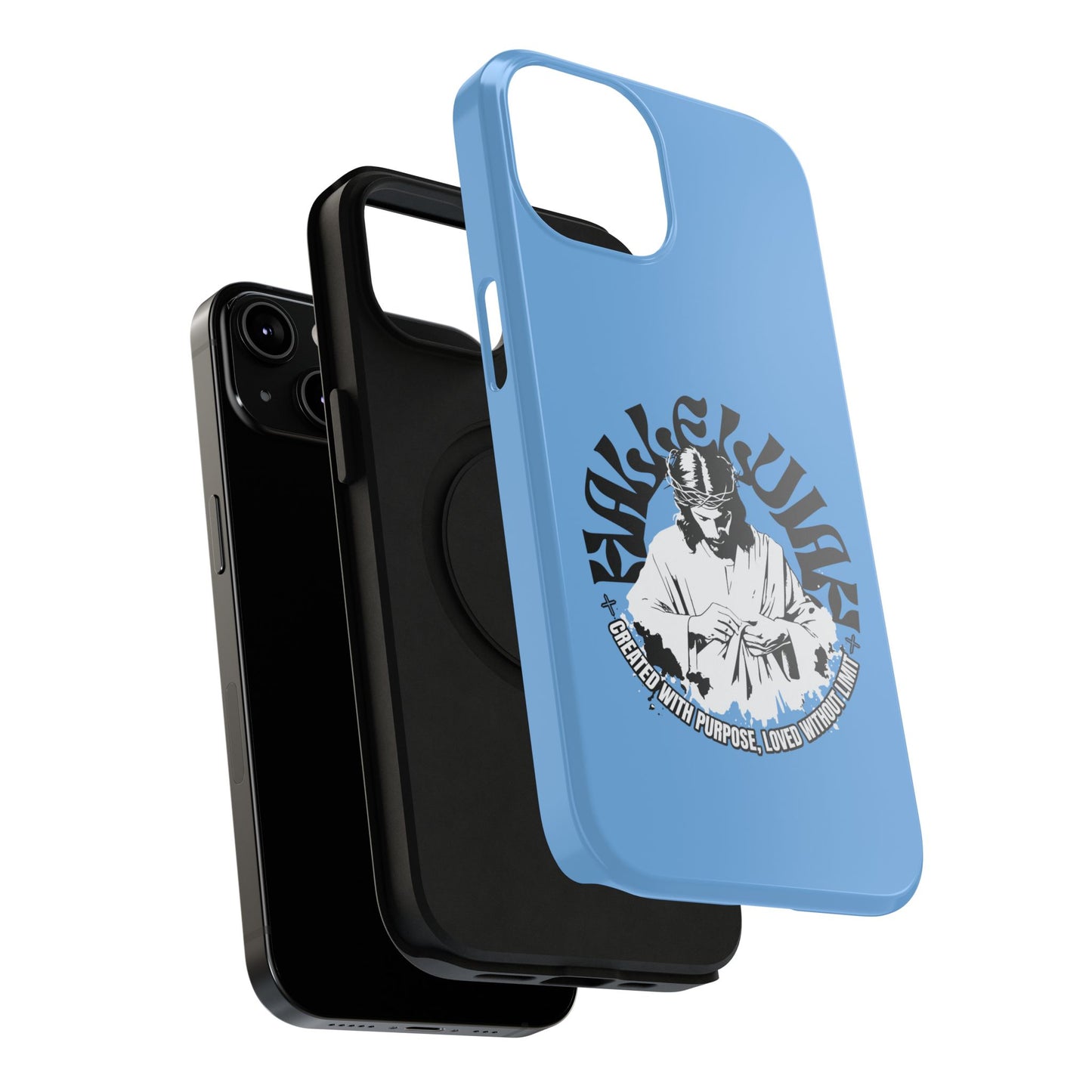 Durable Impact-Resistant Phone Case - 'Created with Purpose, Loved Without Limits' Design