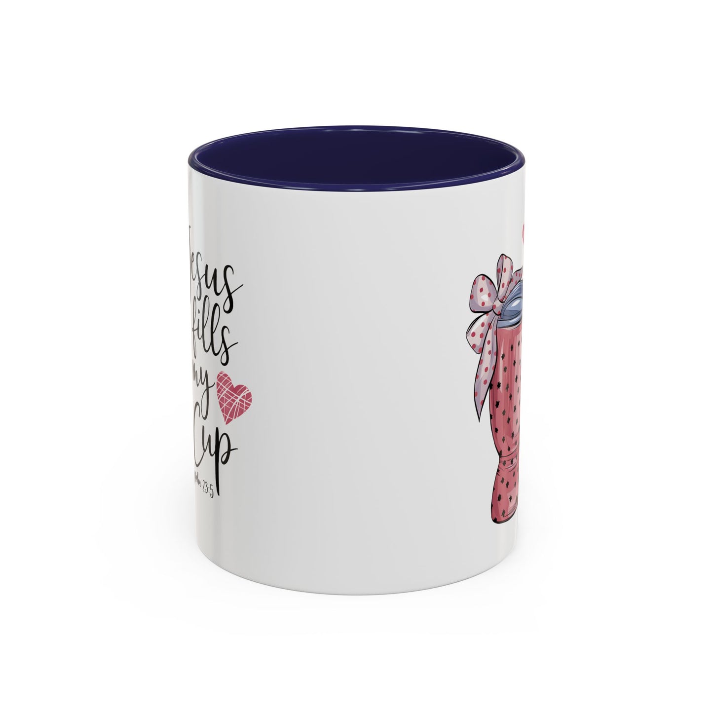 Inspirational Coffee Mug, Stylish Pink Polka Dot Design, Perfect for Christian Gifts, Motivational Drinkware, Home & Office Decor
