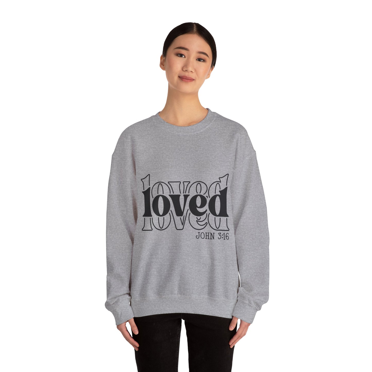Loved Crewneck Sweatshirt | Cozy Christian Apparel, Perfect for Faith Events, Gift for Her, Church Outfits, Inspirational Fashion
