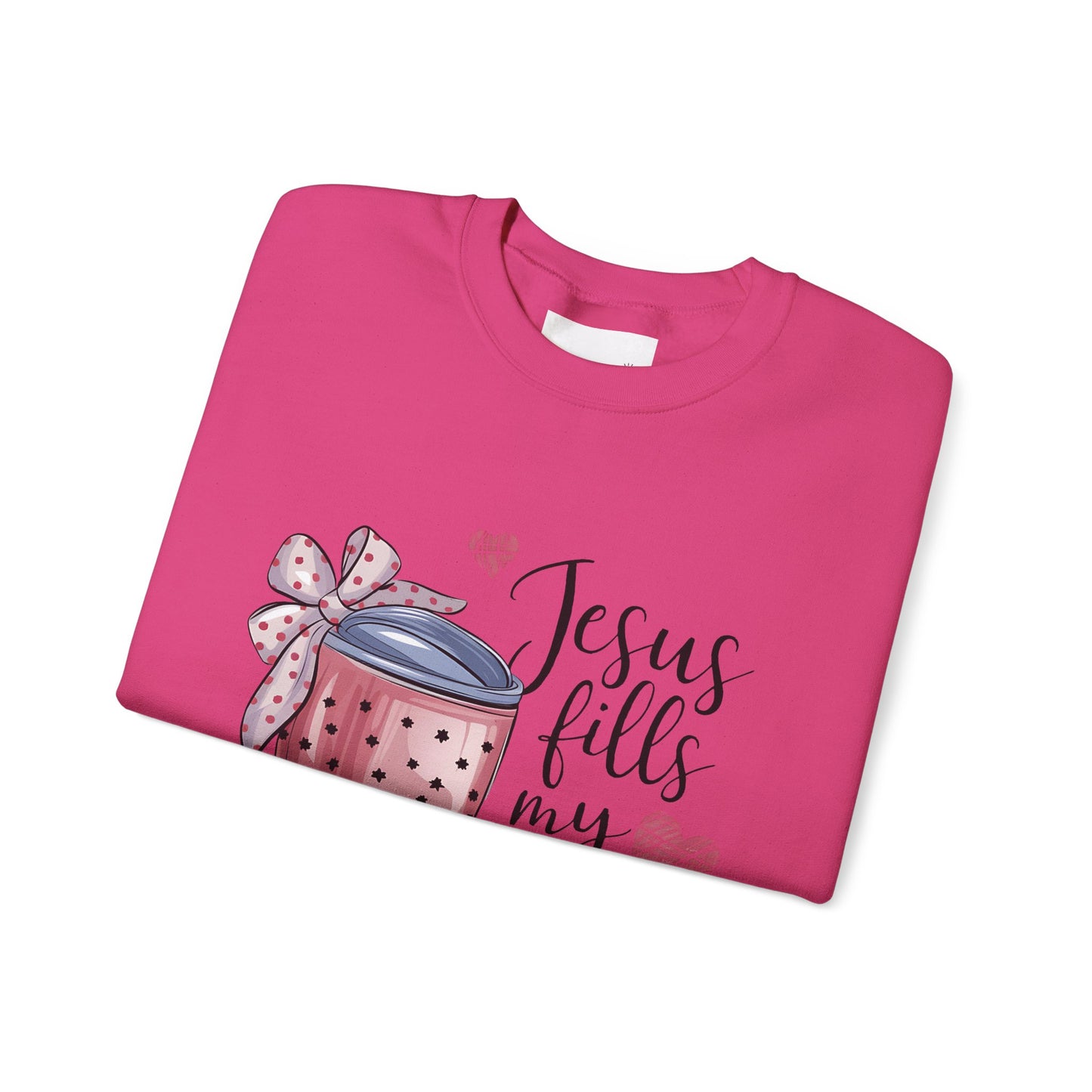 Inspirational Jesus Fills My Cup Sweatshirt, Cozy Christian Apparel, Faith-Based Gift, Religious Sweatshirt, Everyday Comfort