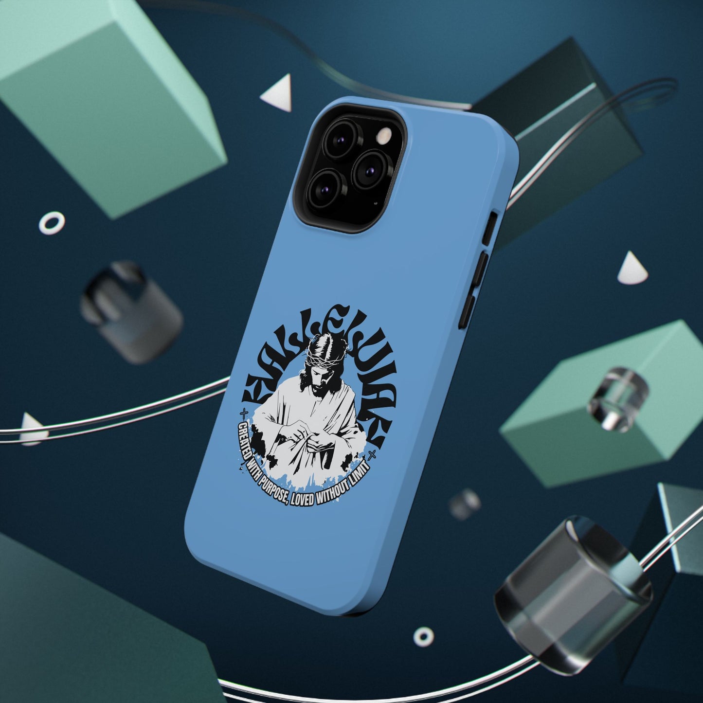 Durable Impact-Resistant Phone Case - 'Created with Purpose, Loved Without Limits' Design