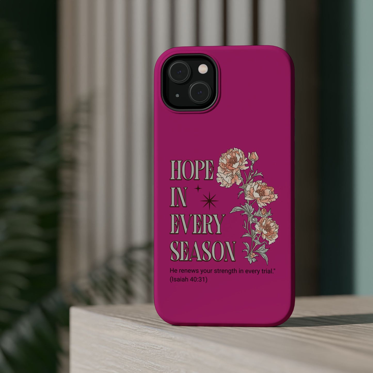 Inspirational Floral Magnetic Tough Case - "Hope in Every Season"