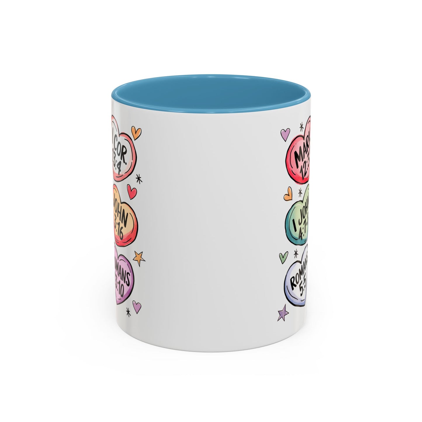 Colorful Bible Verse Coffee Mug | Cute Gift for Christians | Inspirational Drinkware | Heart Design | Faith-Based Tea Cups, Religious Gifts,