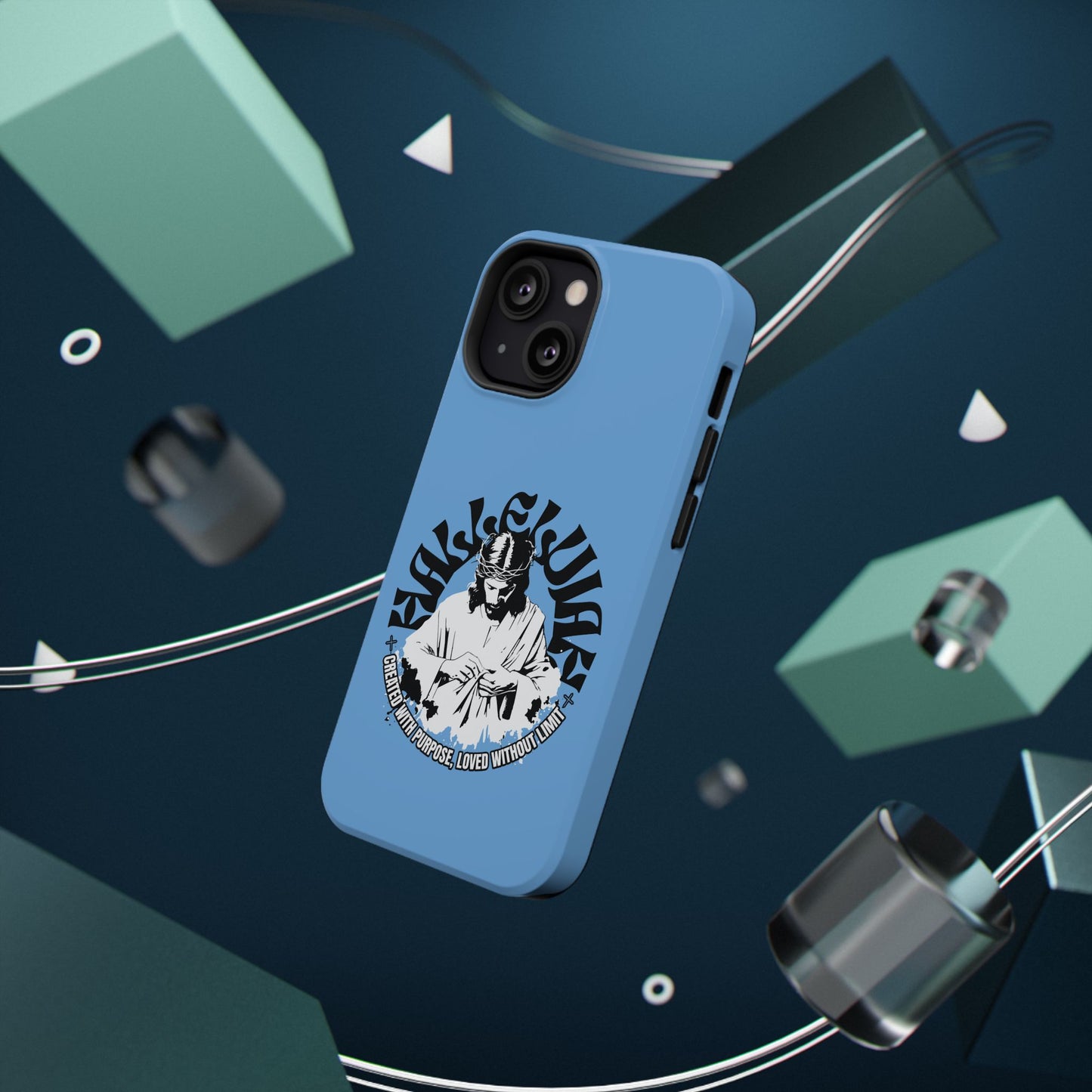 Durable Impact-Resistant Phone Case - 'Created with Purpose, Loved Without Limits' Design