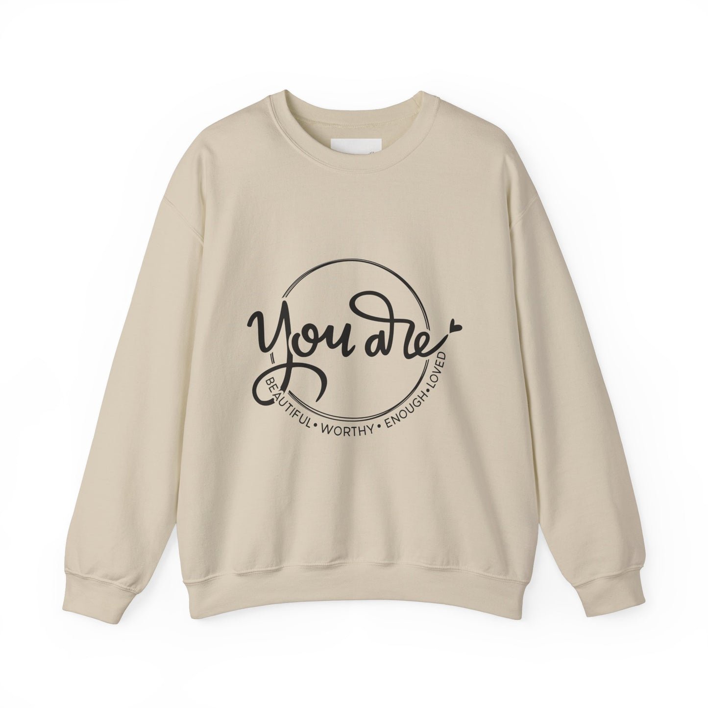 You Are Beautiful Crewneck Sweatshirt, Motivational Sweatshirt, Gifts for Her, Self-Love Apparel, Inspirational Clothing