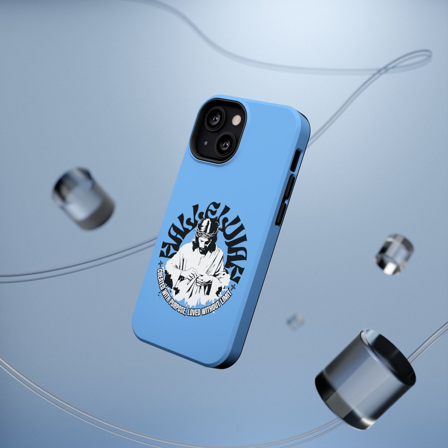 Durable Impact-Resistant Phone Case - 'Created with Purpose, Loved Without Limits' Design