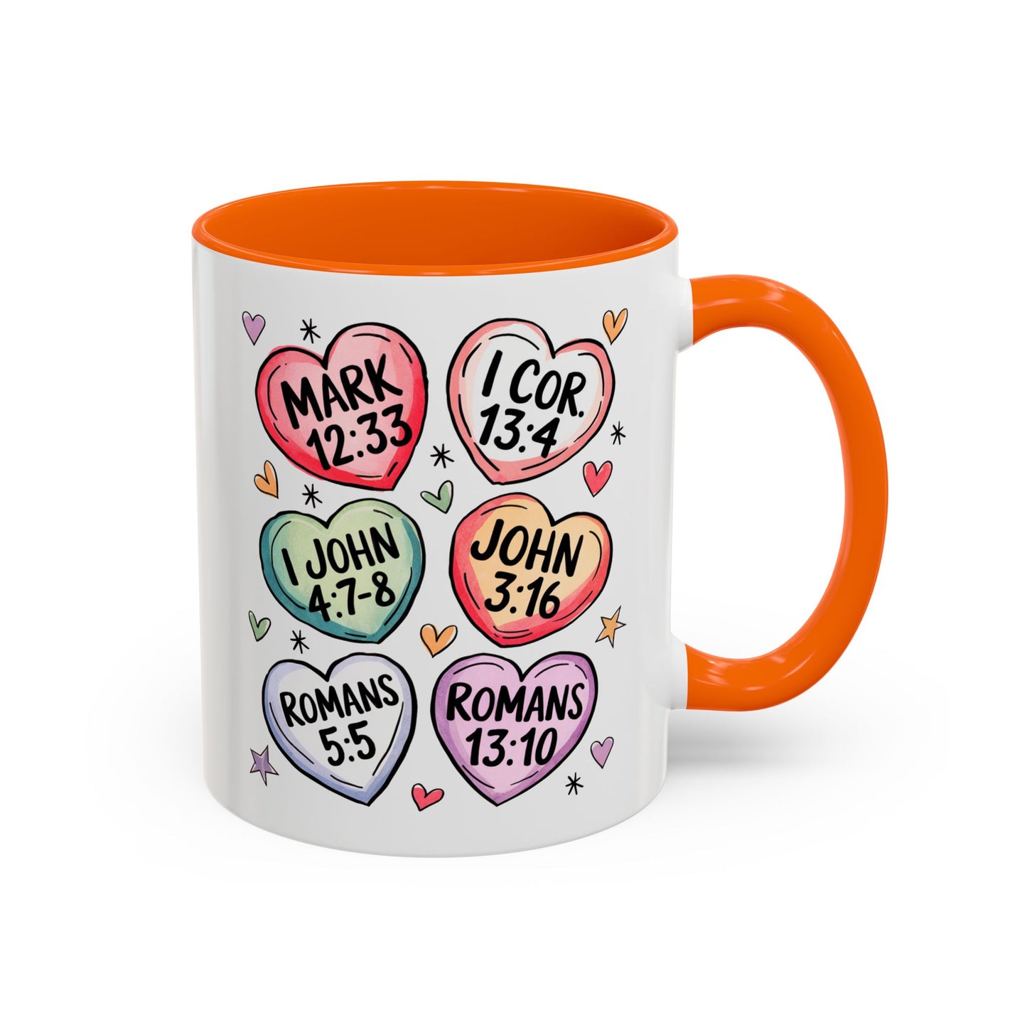 Colorful Bible Verse Coffee Mug | Cute Gift for Christians | Inspirational Drinkware | Heart Design | Faith-Based Tea Cups, Religious Gifts,