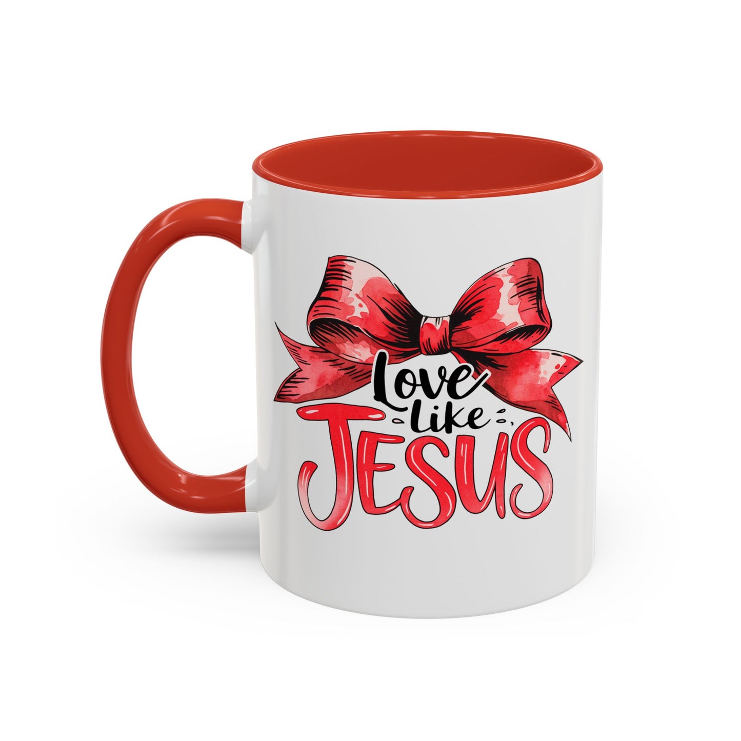 Love Like Jesus Accent Coffee Mug, Inspirational Gift, Unique Ceramic Mug, Christian Decor, Faith-Based Present, Daily Motivation
