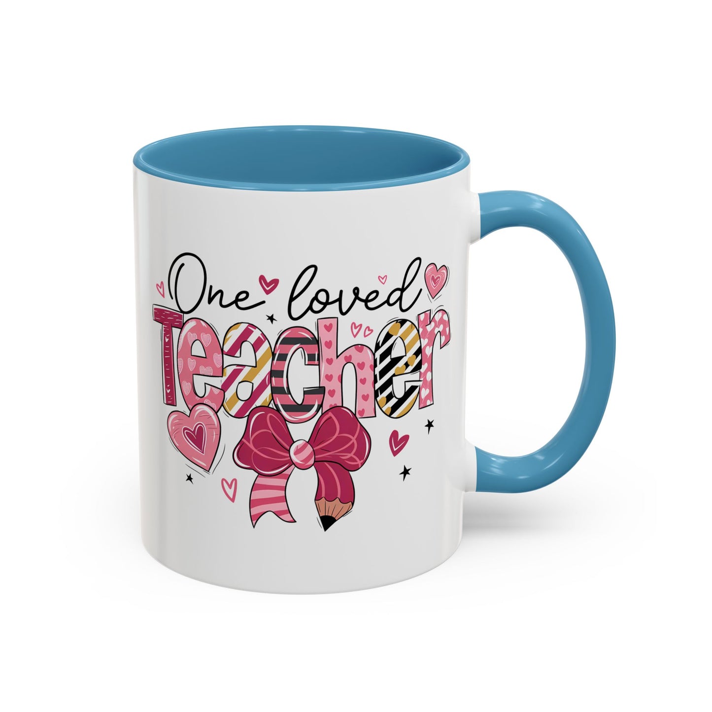 Cute Teacher Coffee Mug - One Loved Teacher Gift, Teacher Appreciation, Back to School, Inspirational Mug, Classroom Decor