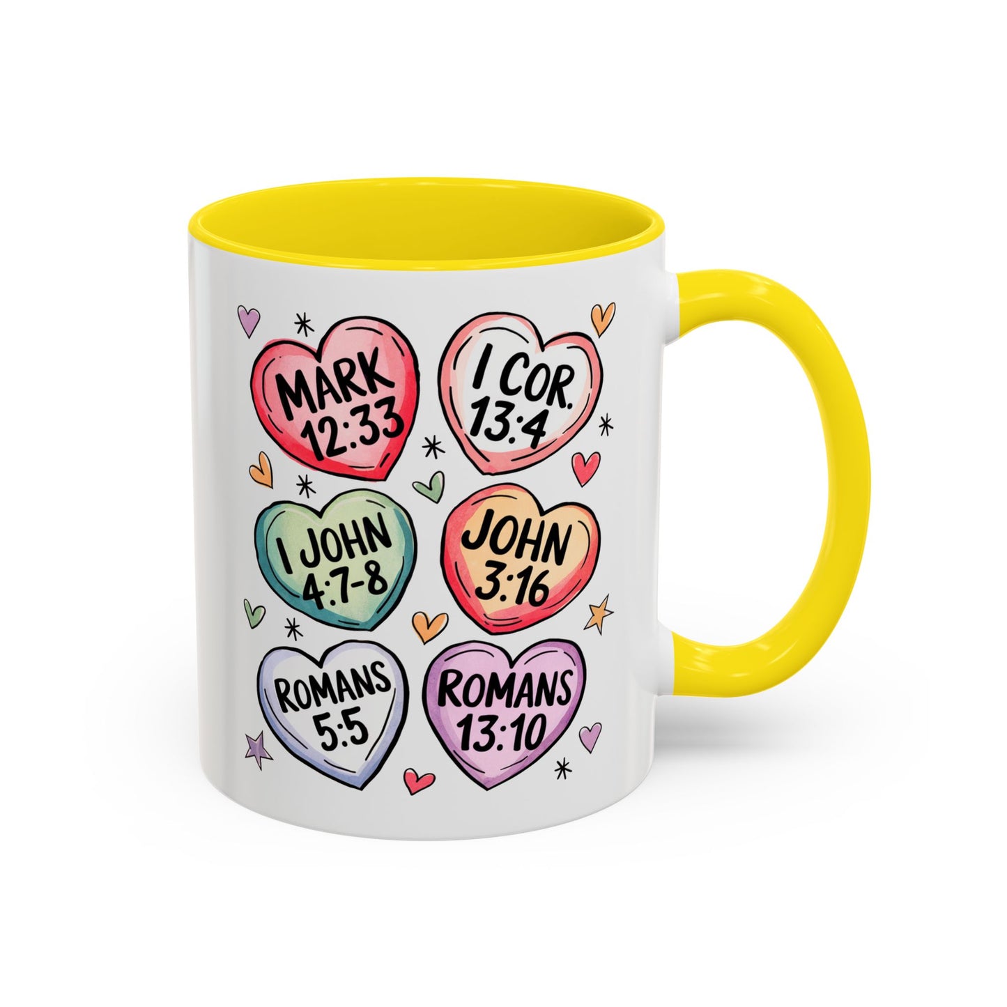 Colorful Bible Verse Coffee Mug | Cute Gift for Christians | Inspirational Drinkware | Heart Design | Faith-Based Tea Cups, Religious Gifts,