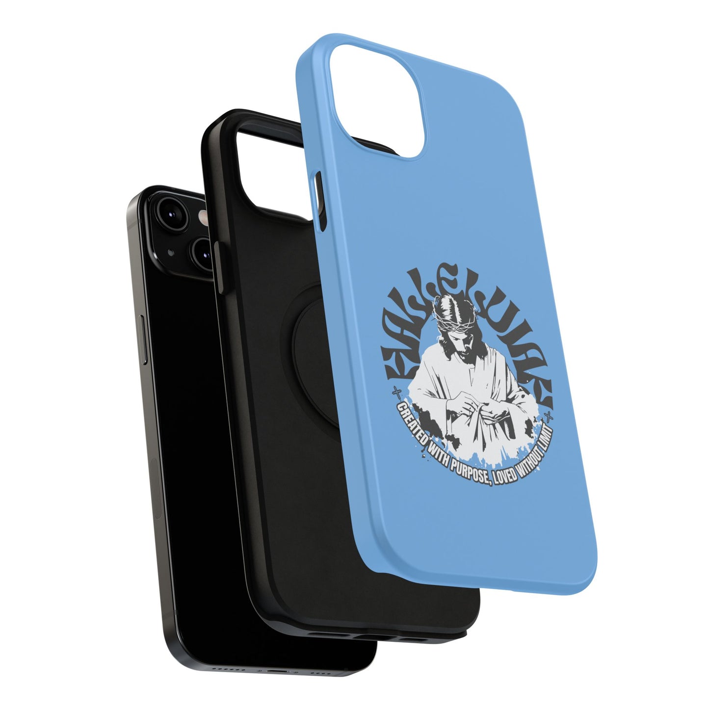 Durable Impact-Resistant Phone Case - 'Created with Purpose, Loved Without Limits' Design