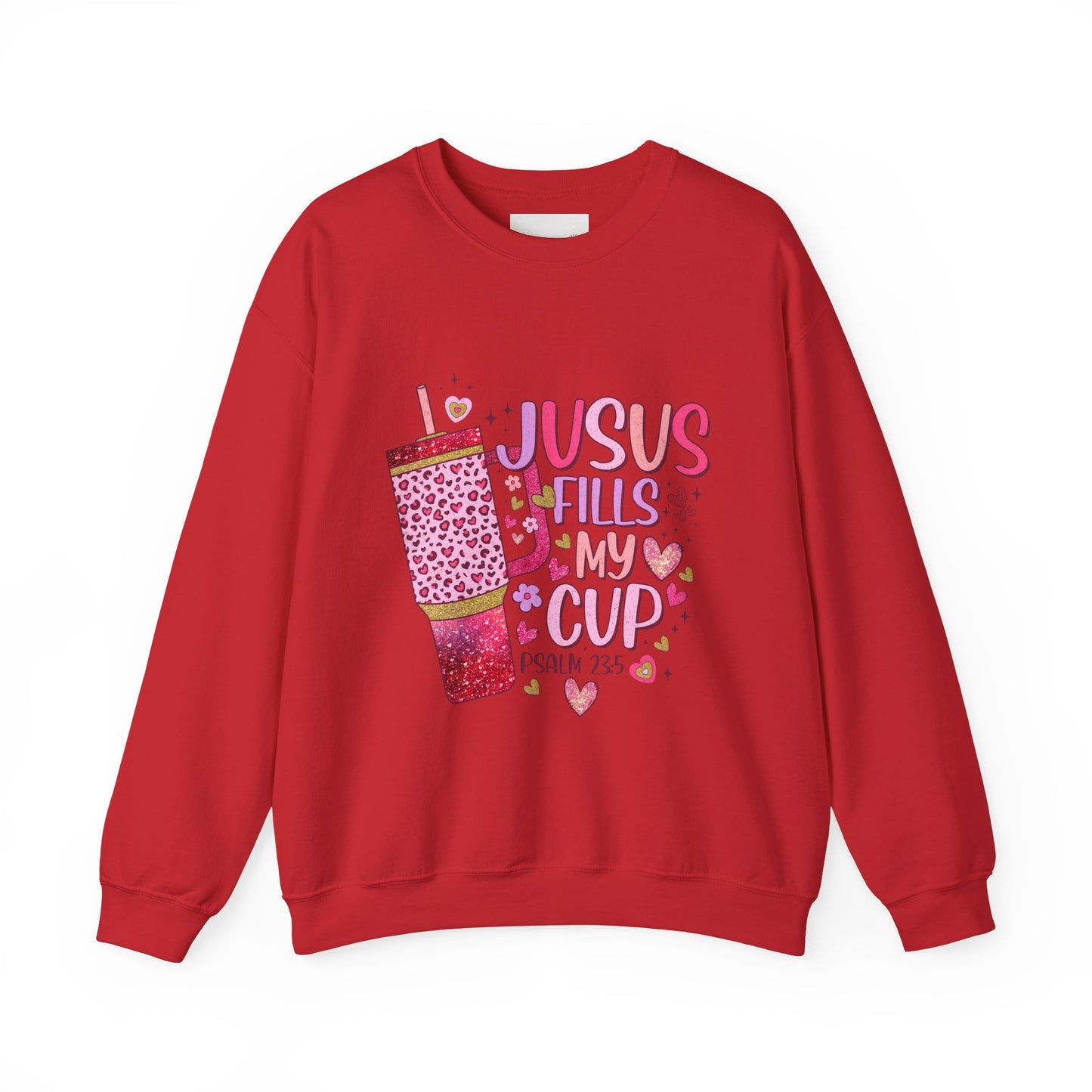 Inspirational Crewneck Sweatshirt - Jesus Fills My Cup, Cozy Faith Apparel, Christian Gift, Spiritual Sweater, Birthday Present, Church