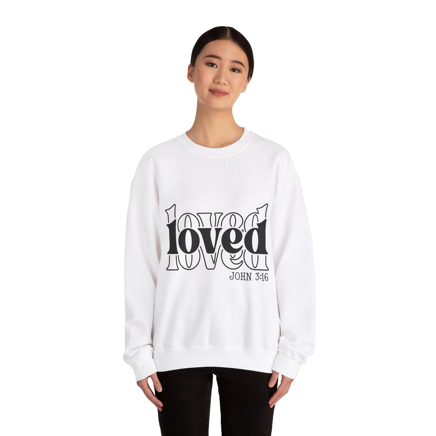 Loved Crewneck Sweatshirt | Cozy Christian Apparel, Perfect for Faith Events, Gift for Her, Church Outfits, Inspirational Fashion