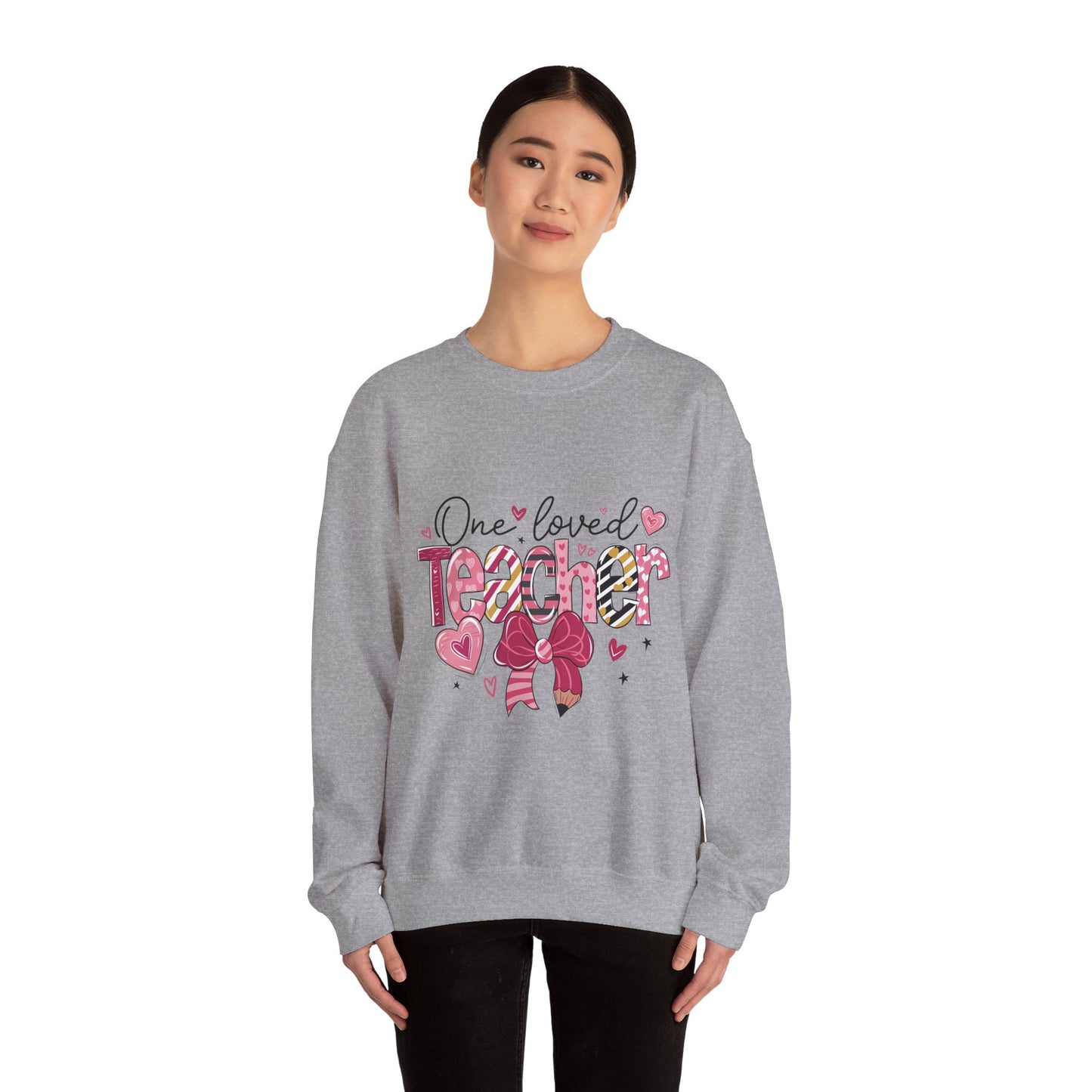 One Loved Teacher Sweatshirt, Gift for Teacher, Educational Apparel, Teacher Appreciation, Classroom Style, Unisex Crewneck