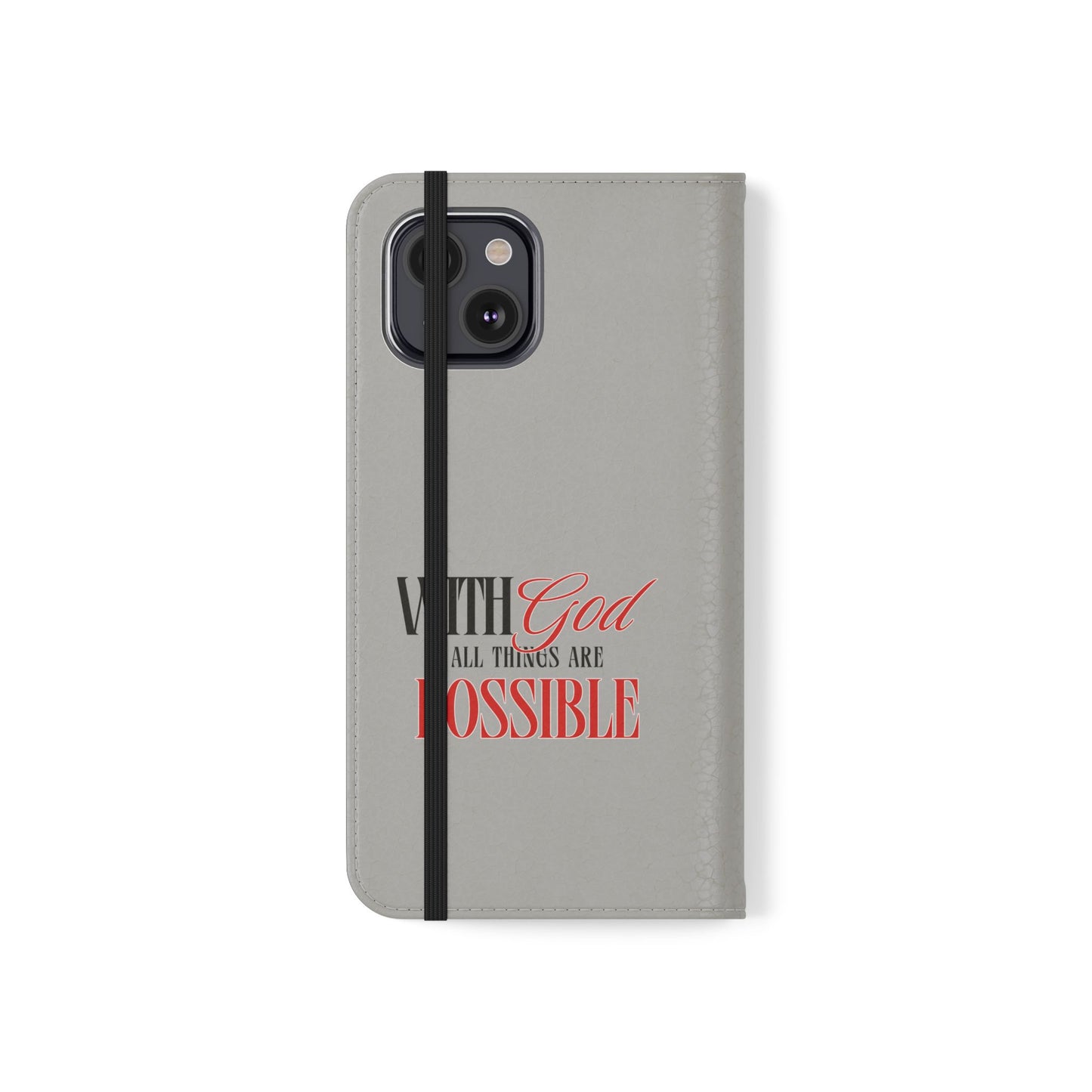 Inspirational Flip Case - "With God All Things Are Possible"