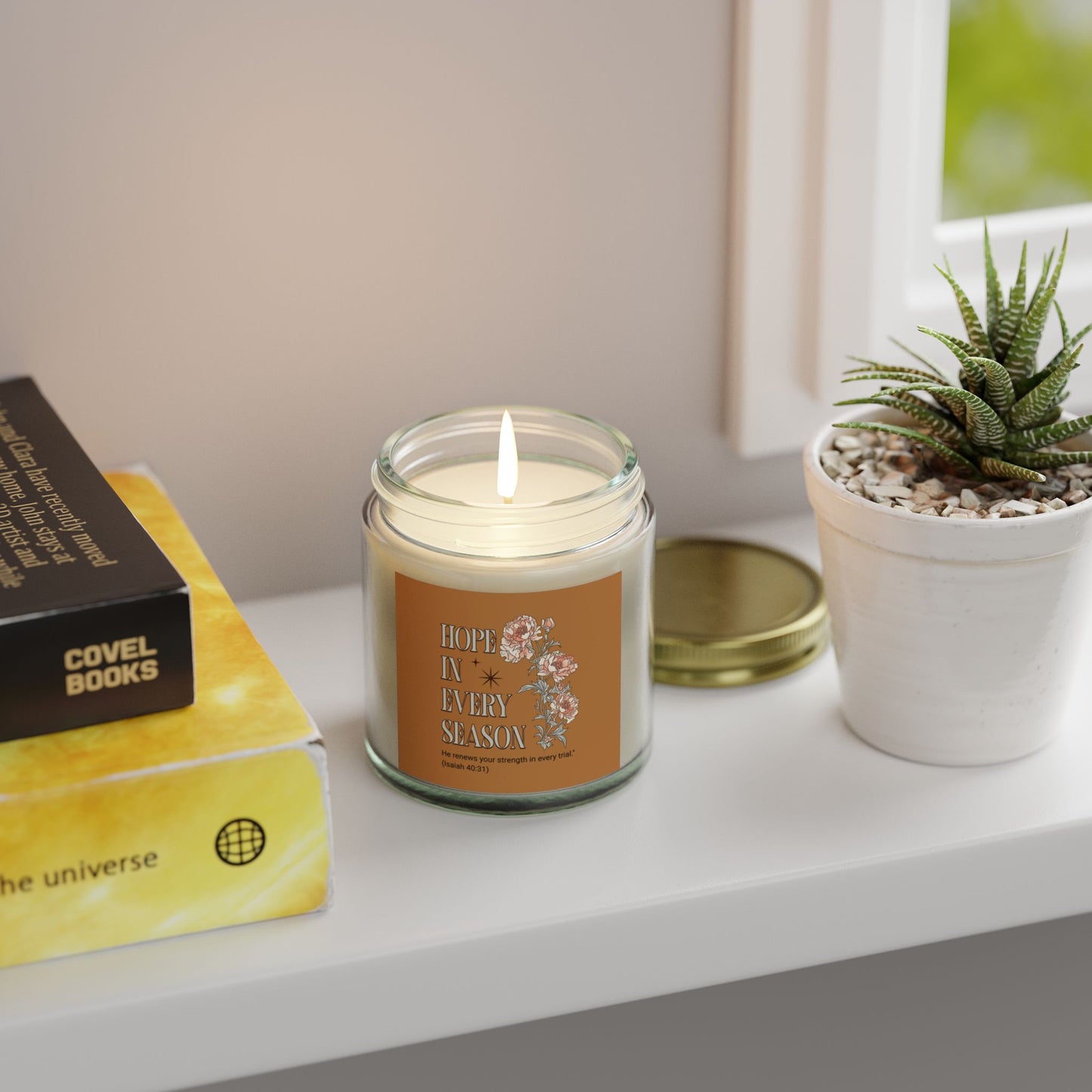 Hope in Every Season Scented Candle, Cozy Home Decor for Relaxation, Gift for Friends, Inspirational Candle, Self-Care Item, 4oz 9oz