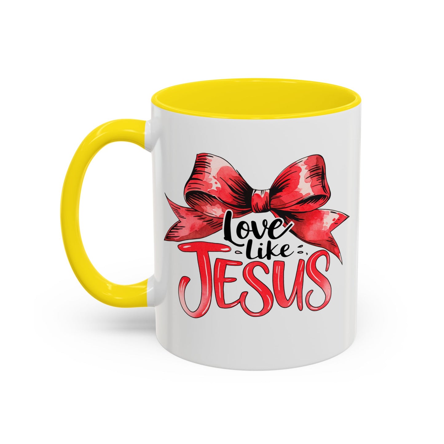 Love Like Jesus Accent Coffee Mug, Inspirational Gift, Unique Ceramic Mug, Christian Decor, Faith-Based Present, Daily Motivation