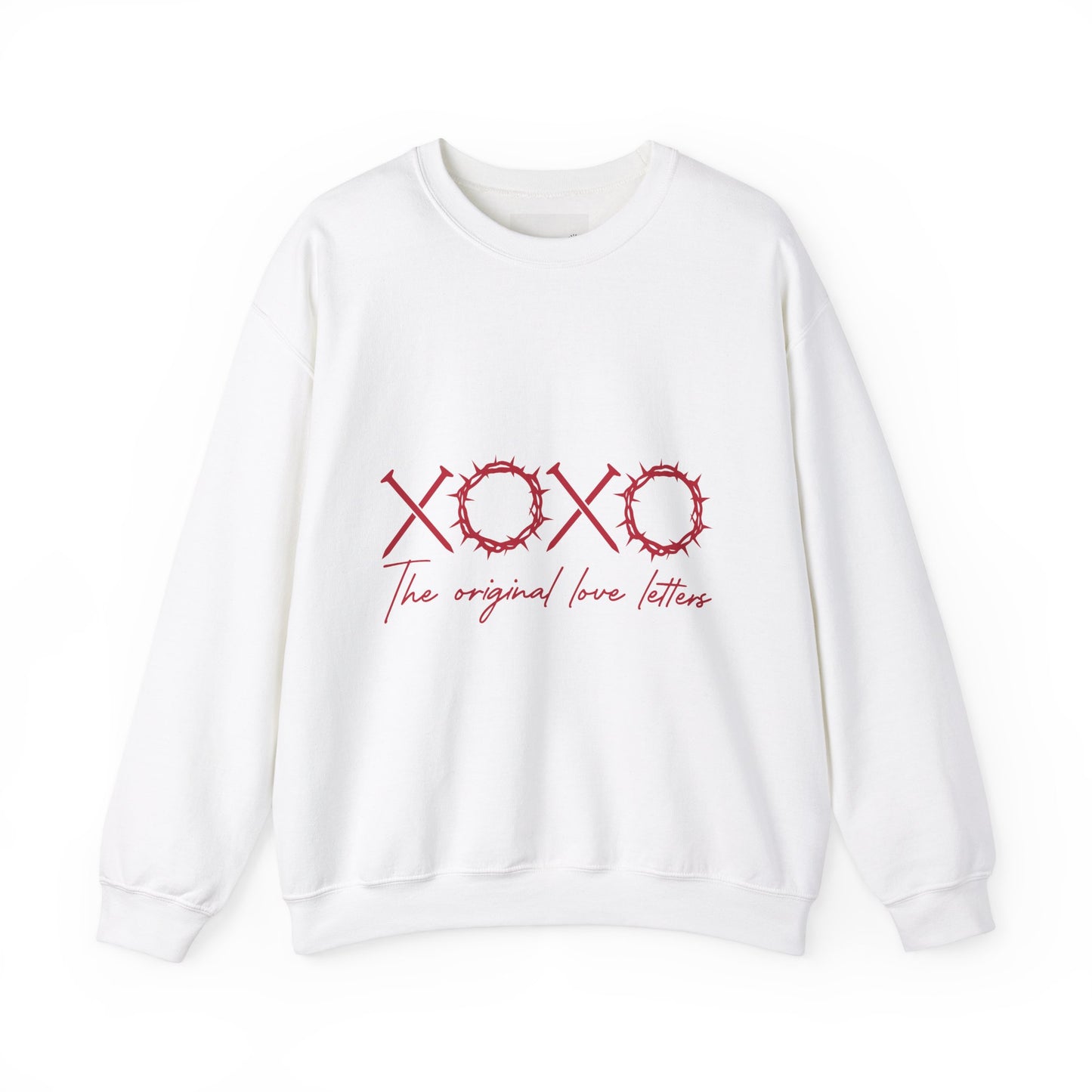 XOXO Love Letters Crewneck Sweatshirt, Unisex Valentines Gift, Cozy Sweatshirt, Perfect for Couples, Romantic Apparel, Casual Wear