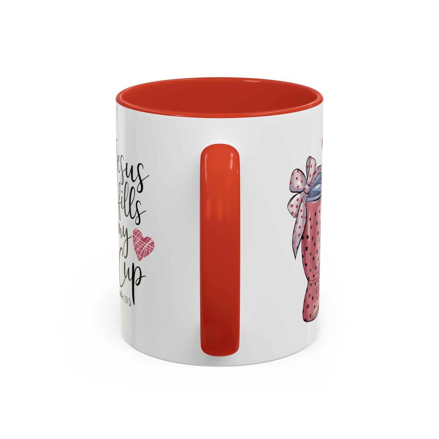 Inspirational Coffee Mug, Stylish Pink Polka Dot Design, Perfect for Christian Gifts, Motivational Drinkware, Home & Office Decor